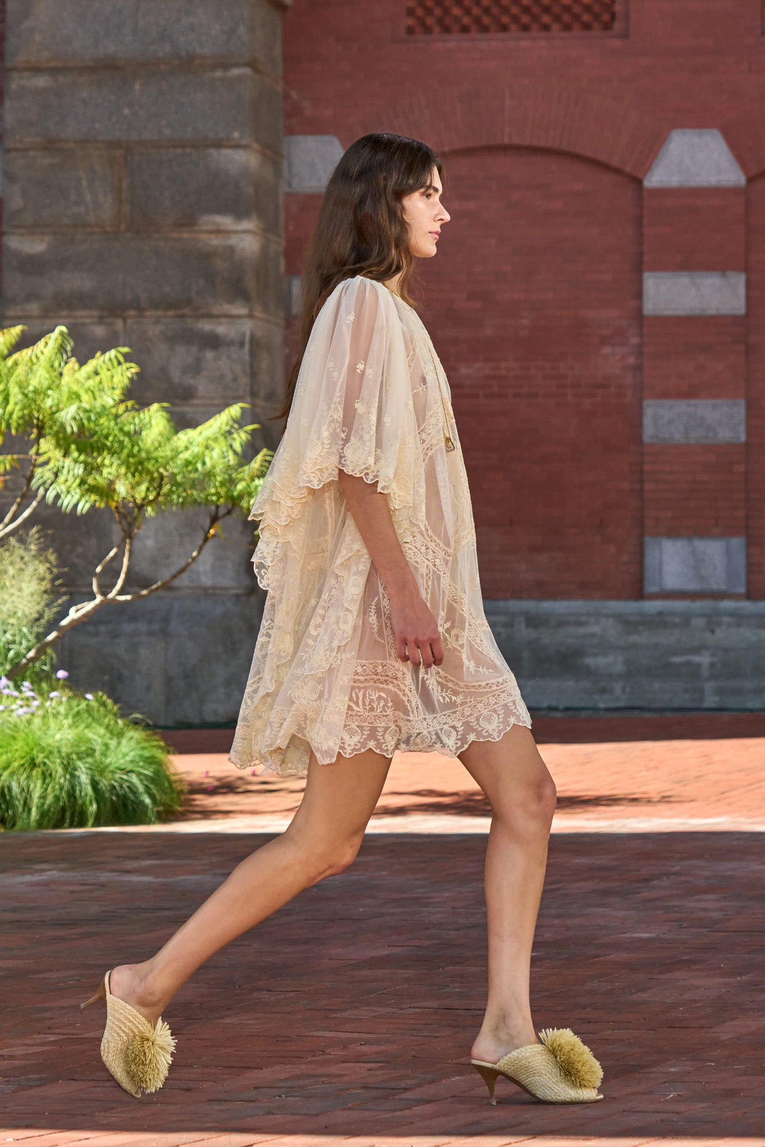 Ulla Johnson Grazia robe mini tulle Pearl brodée