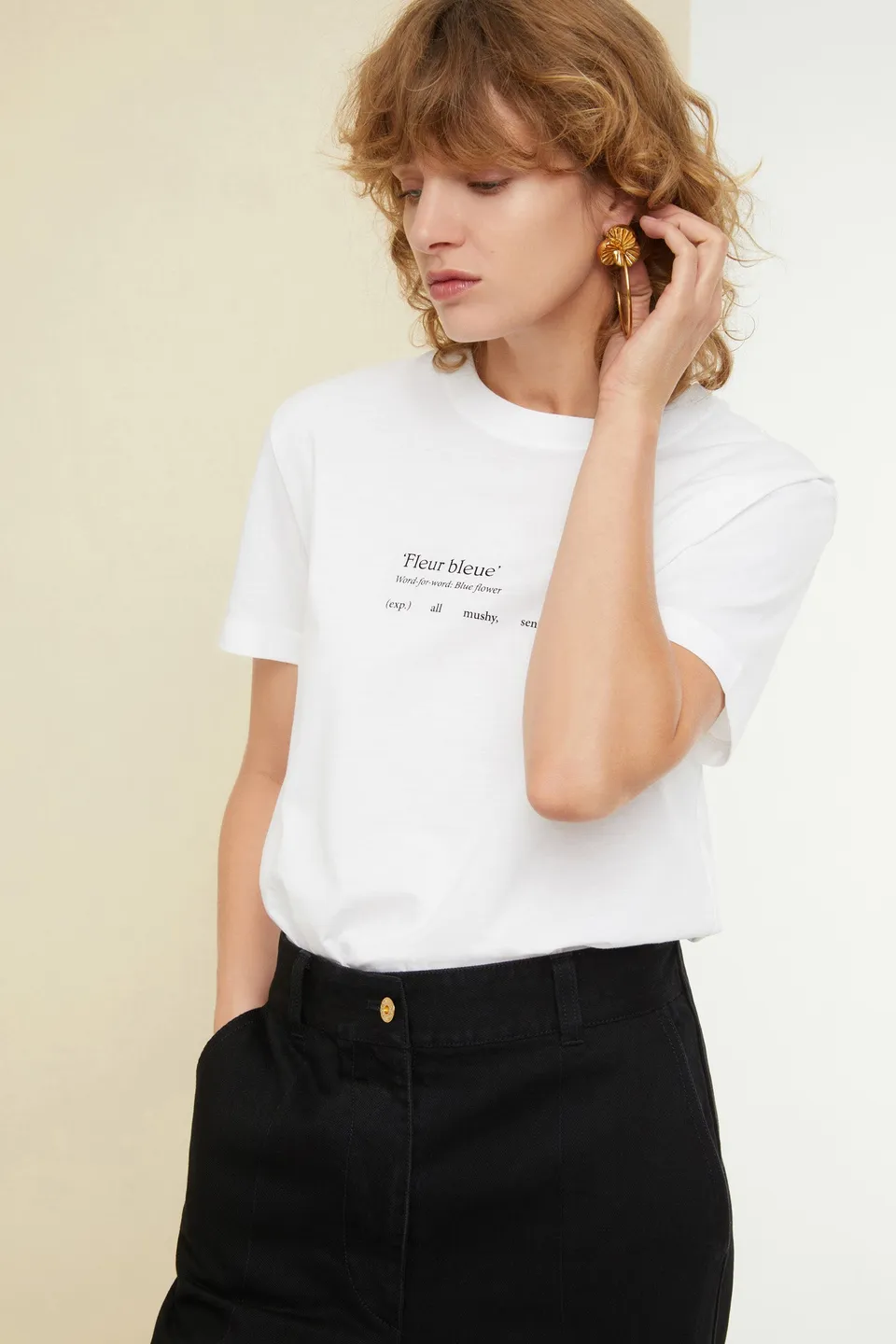 Patou JE0029999005F t-shirt Fleur bleue coton bio blanc