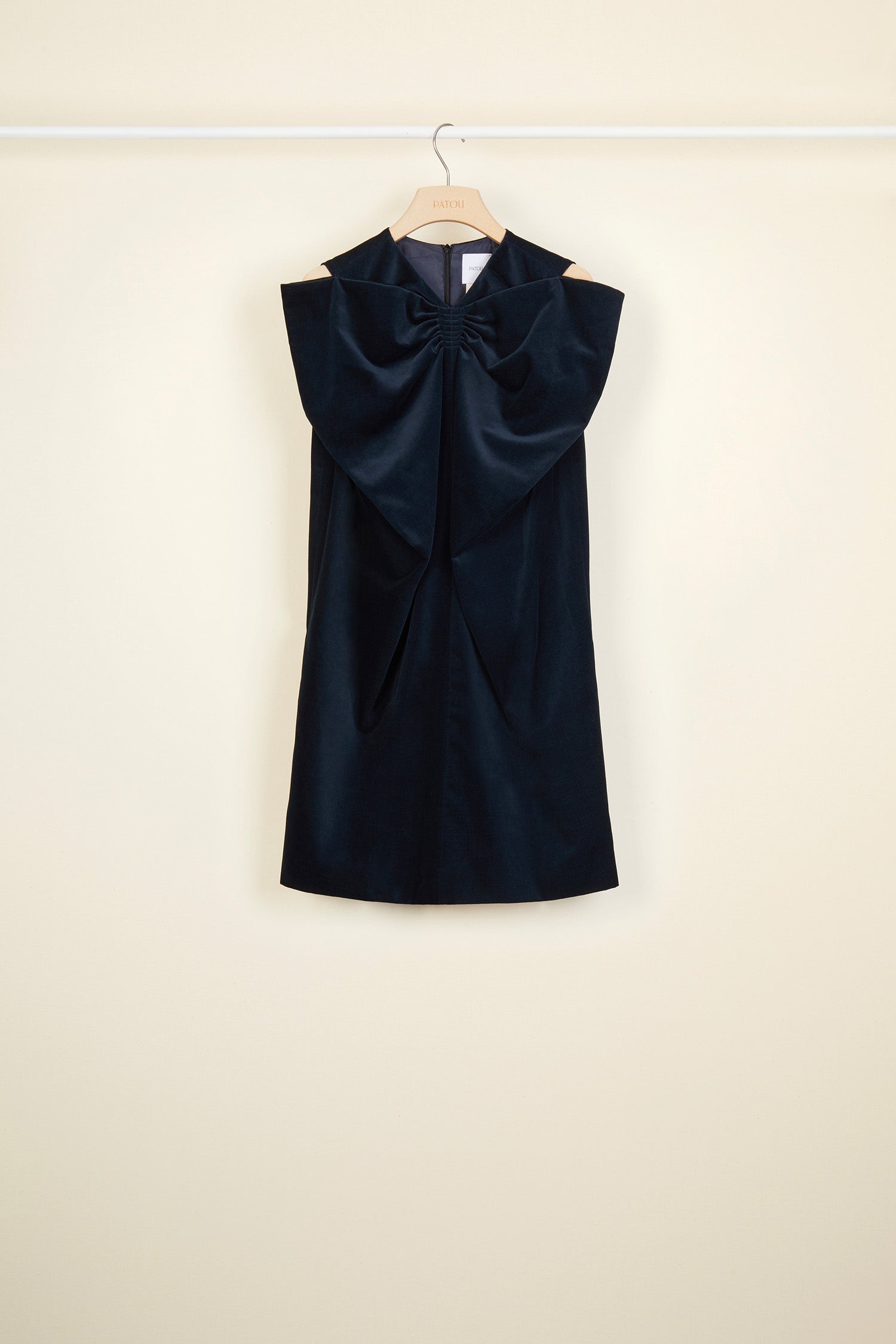 Patou DR025 robe mini velours noeud gris Storm