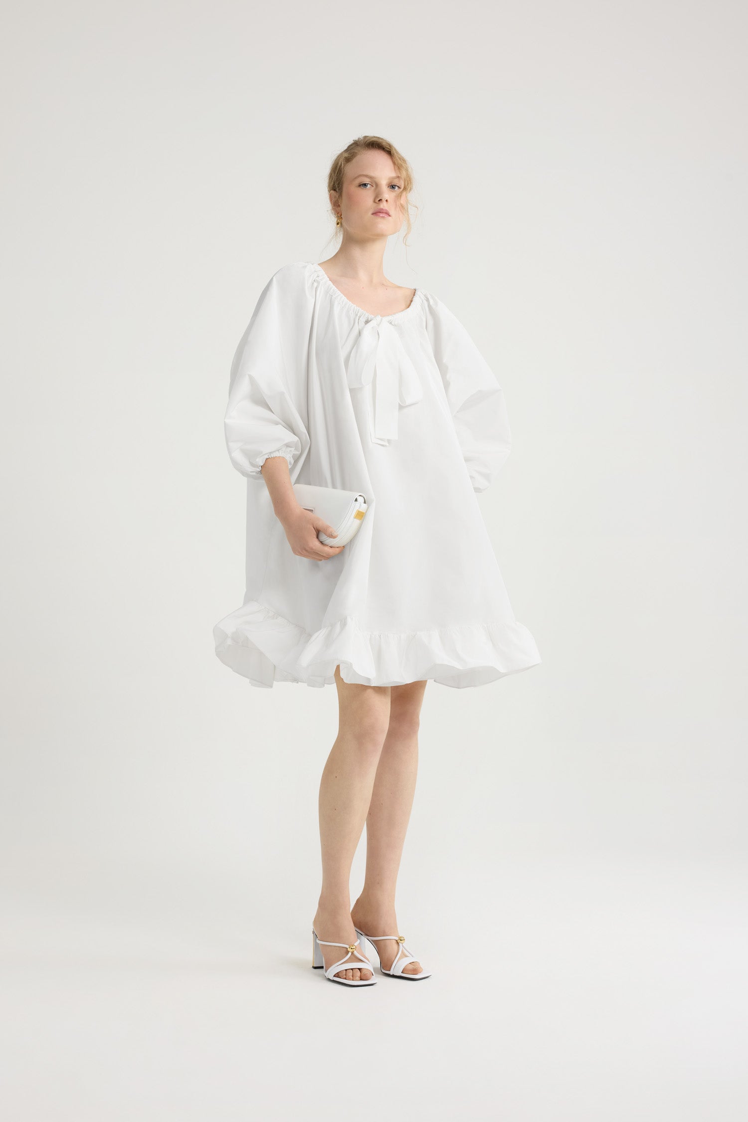 Patou DR108 robe blanche faille recyclée White