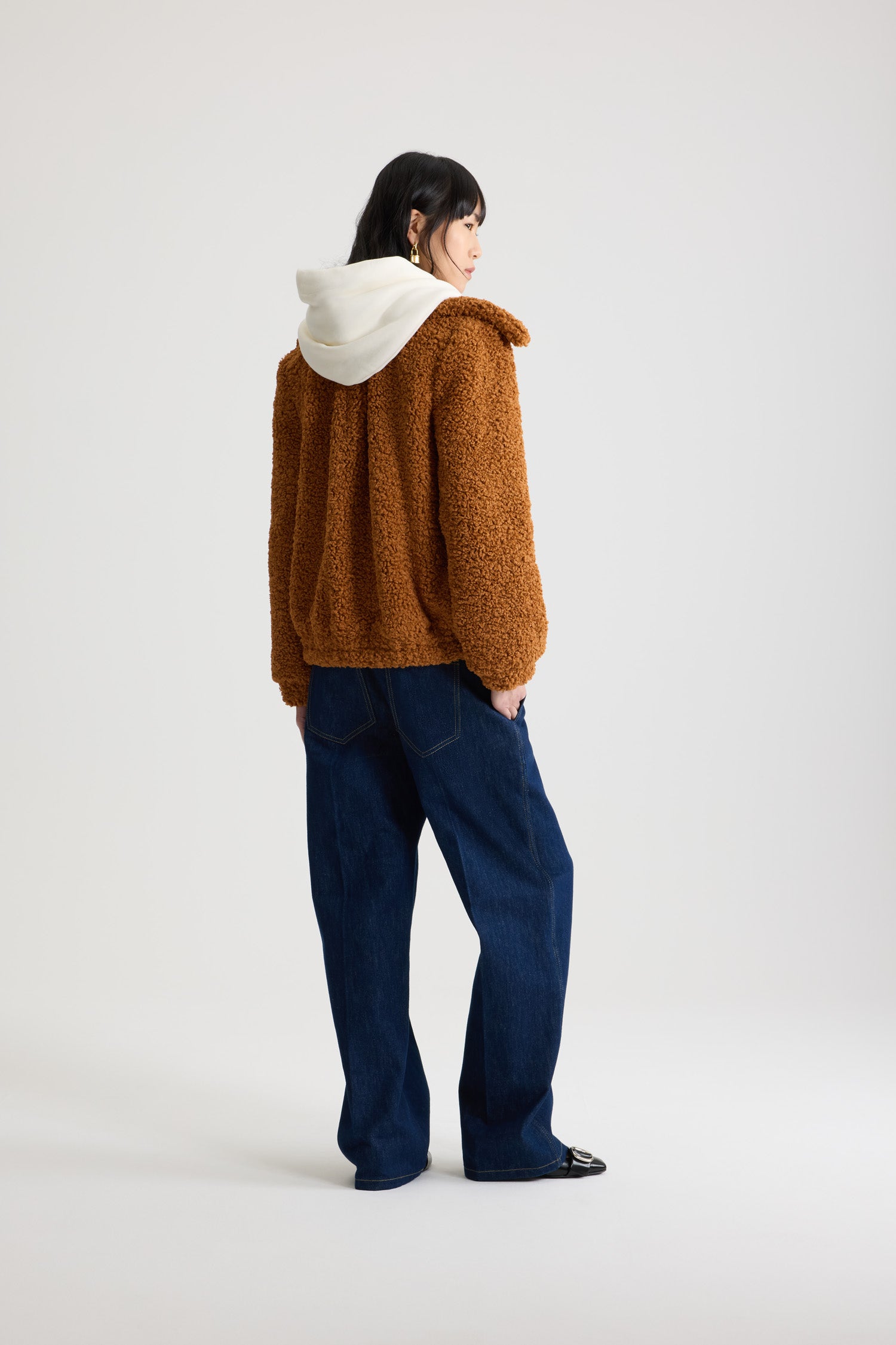 Patou OU041 bomber marron en fausse fourrure recyclée