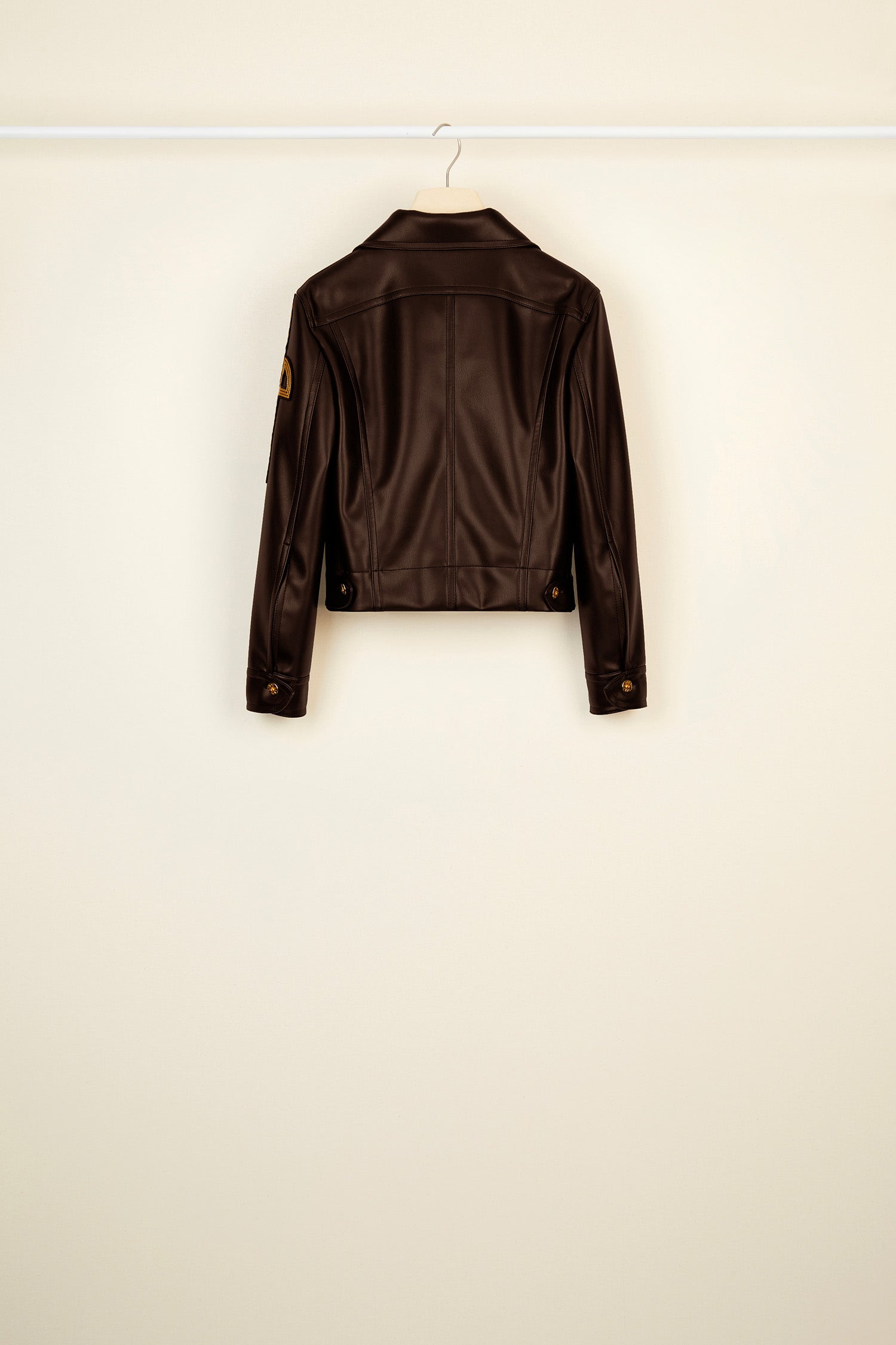 Patou OU0010018801B veste simili cuir noir Havana