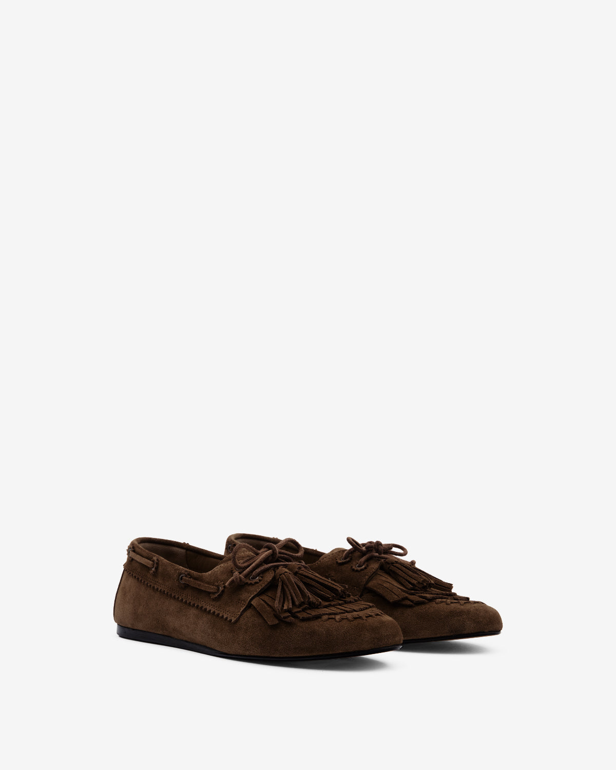 Isabel Marant Fersi mocassins cuir velours chocolat