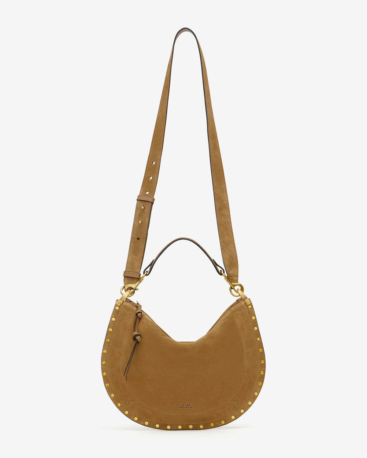 Isabel Marant Oskan Soft Zip sac cuir velours taupe