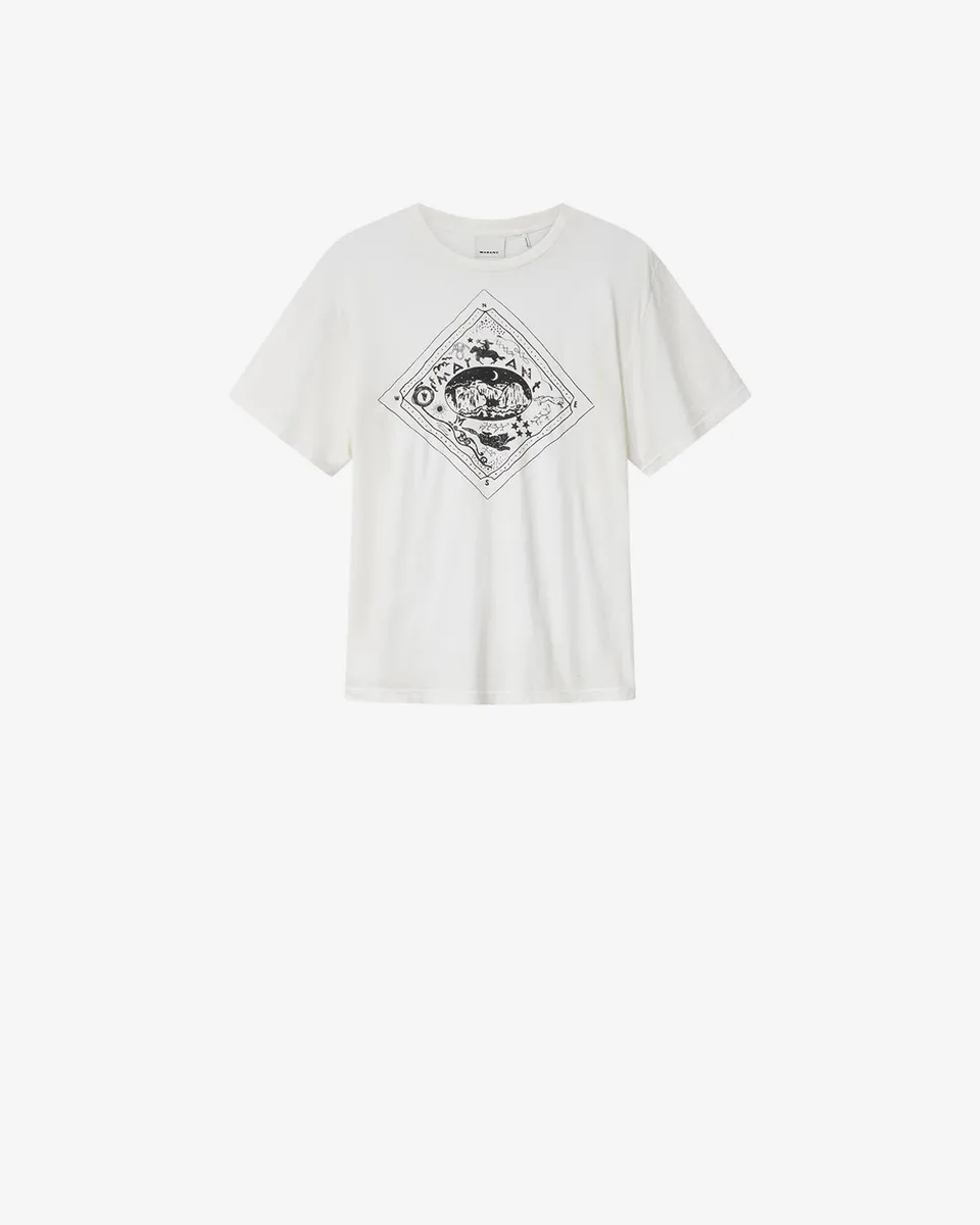 Isabel Marant Hiroe TS0338HA t-shirt écru coton Rodéo