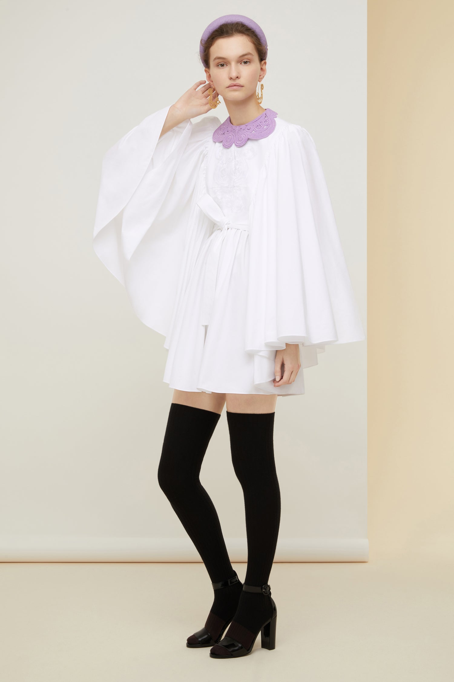 Patou Robe A21DR0740017001W Blanche Popeline Bio
