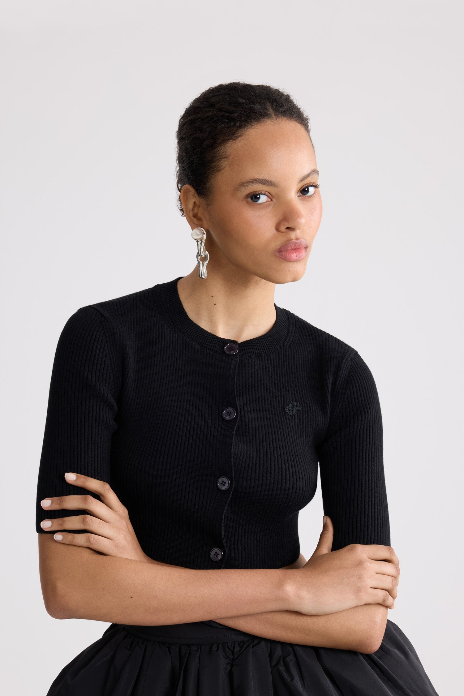 Patou P26KN3248090999B gilet court coton noir