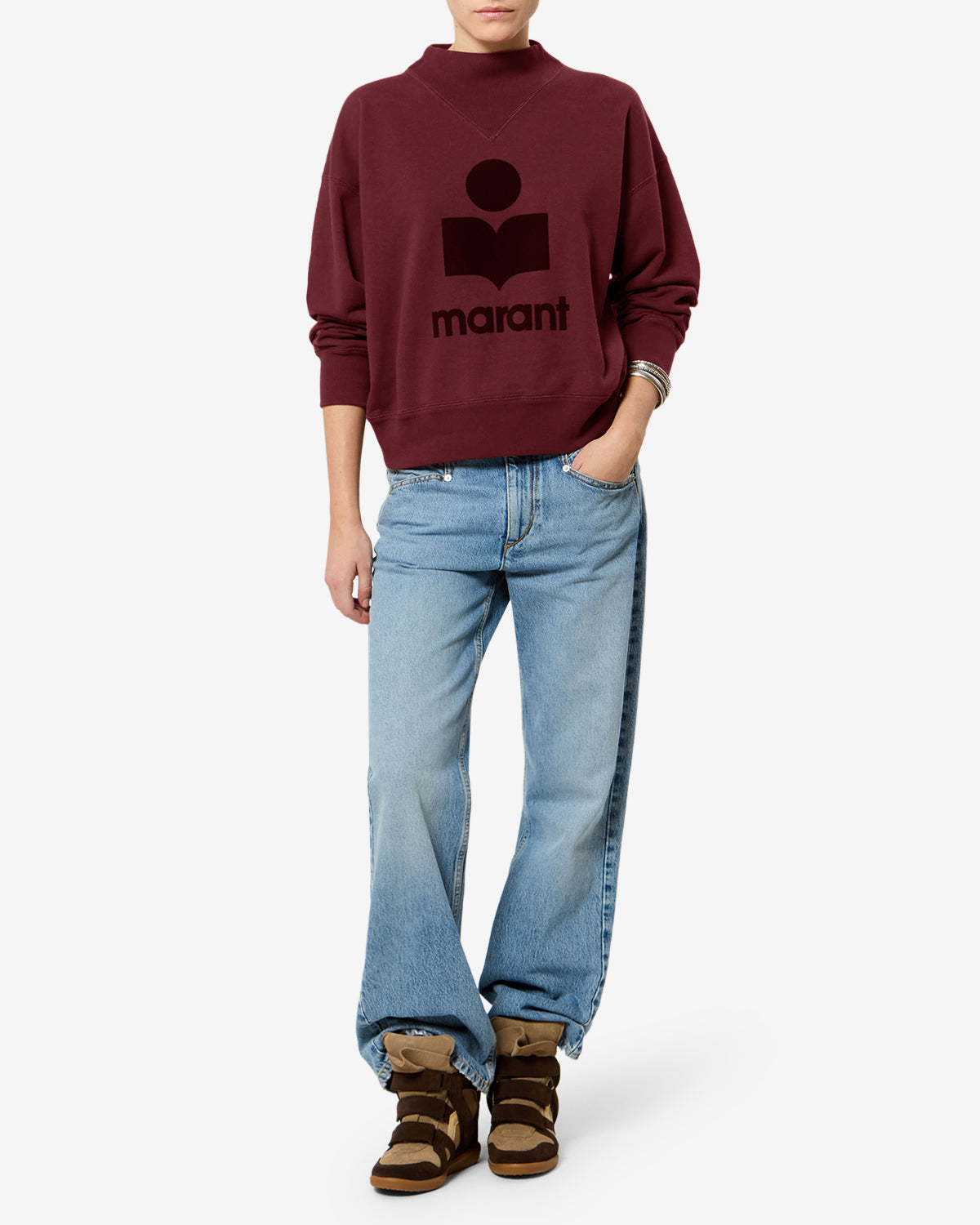 Isabel Marant Sweatshirts Sweat Moby Coton Bordeaux 36