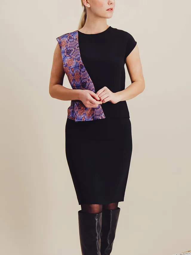 Anahide Saint André Filament jupe droite viscose noire
