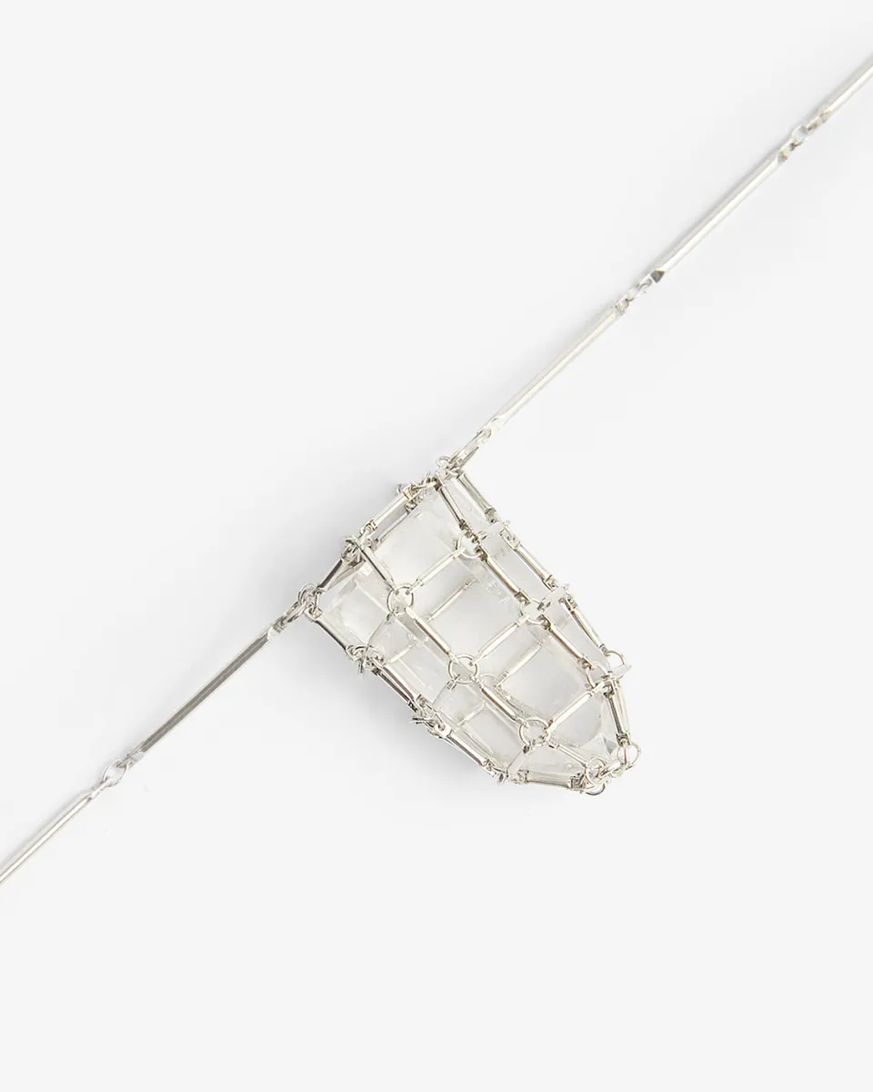 Isabel Marant Rock Crystal sautoir argenté cristal
