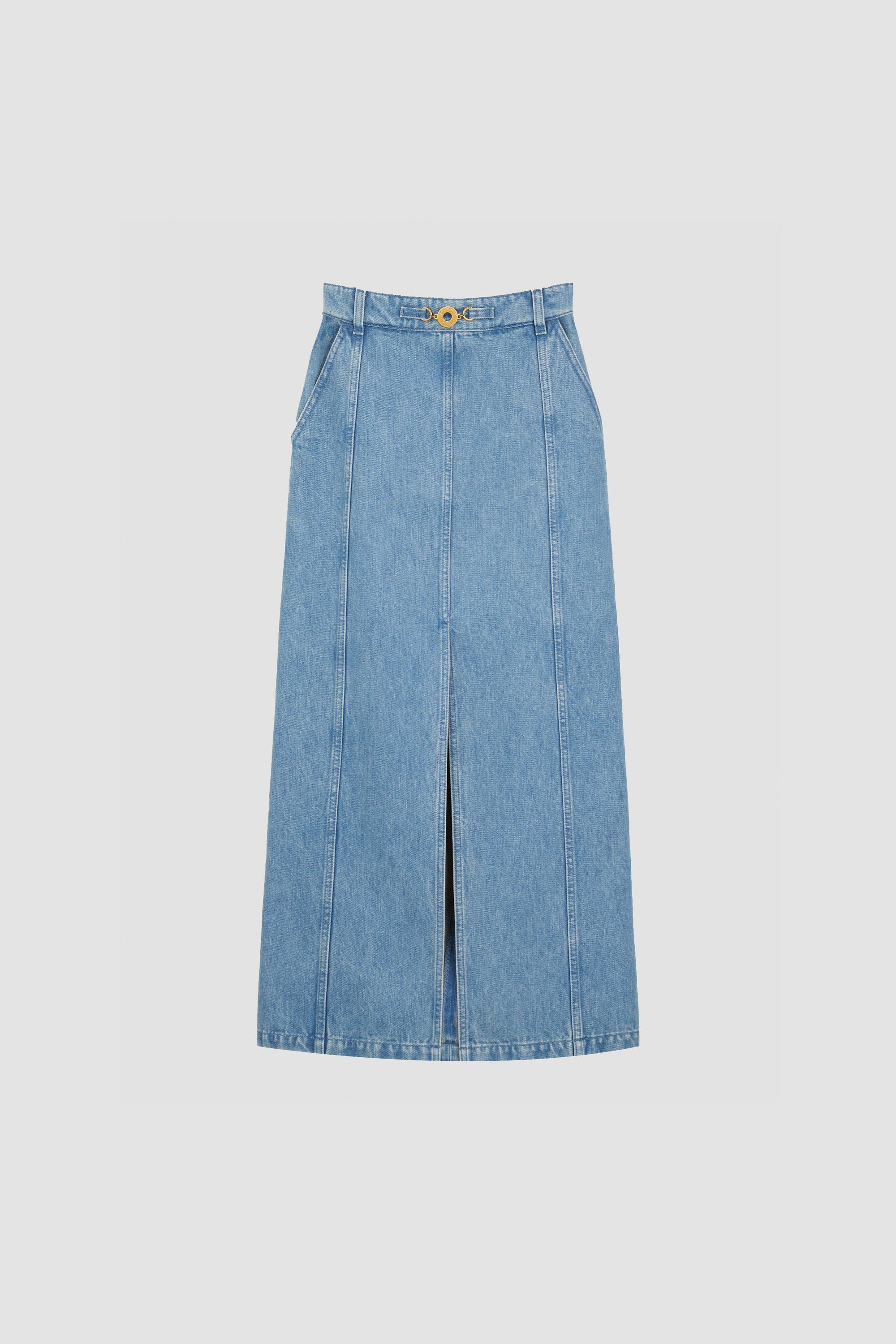 Patou H23SK0500008630B jupe midi Ice Blue bio