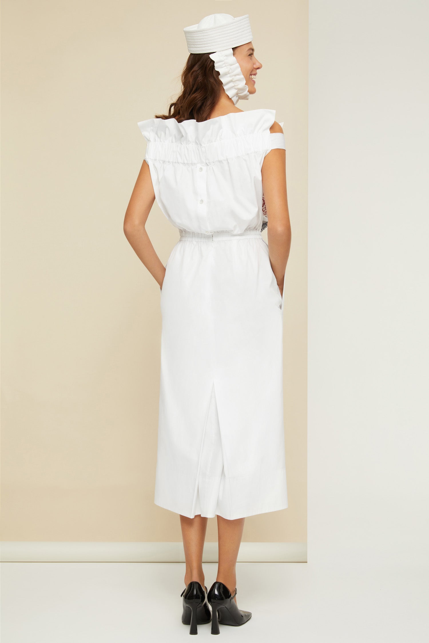 Patou DR061 robe popeline coton bio blanc 34-44