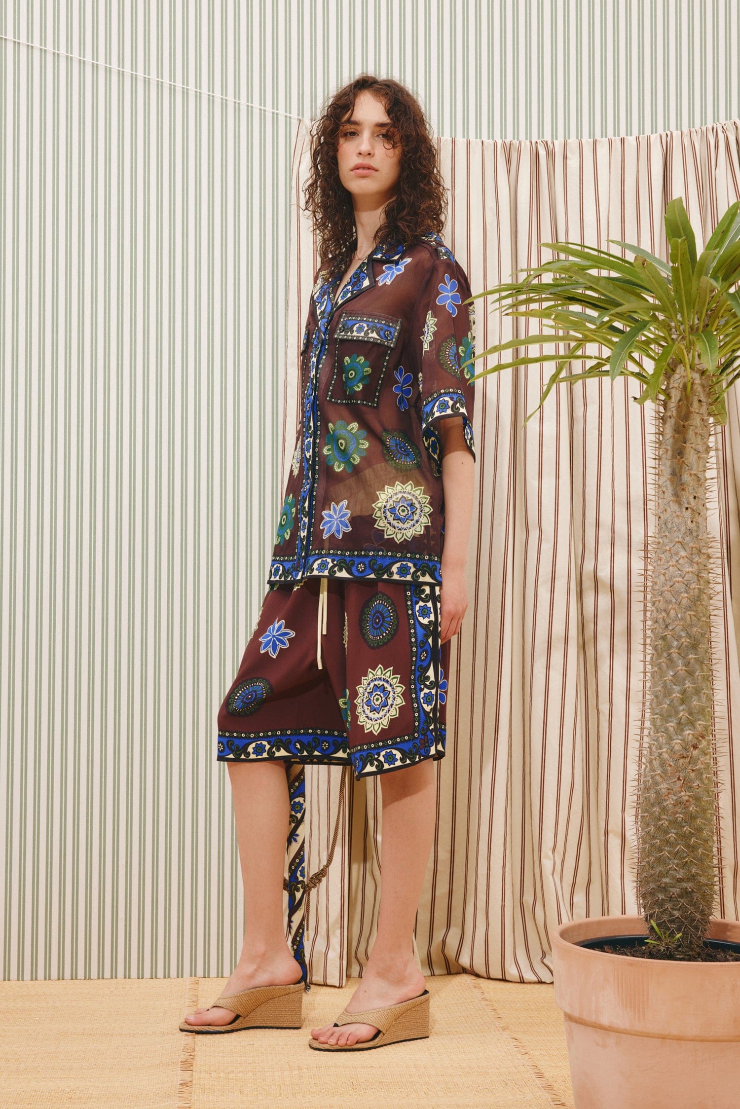 Alemaïs Jasper chemise ample coton soie paisley