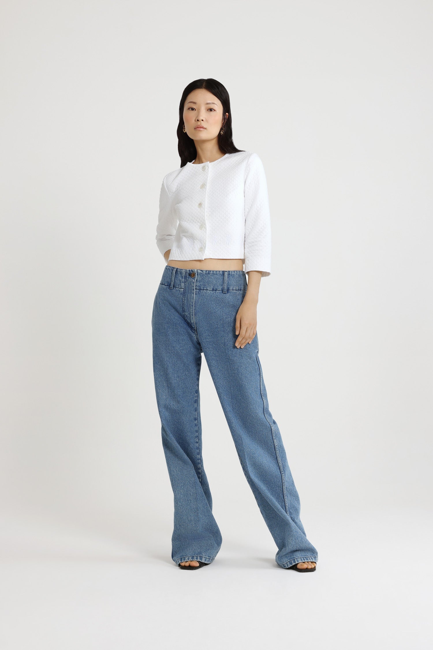 Patou TR044 pantalon jean denim bleu heritage femme