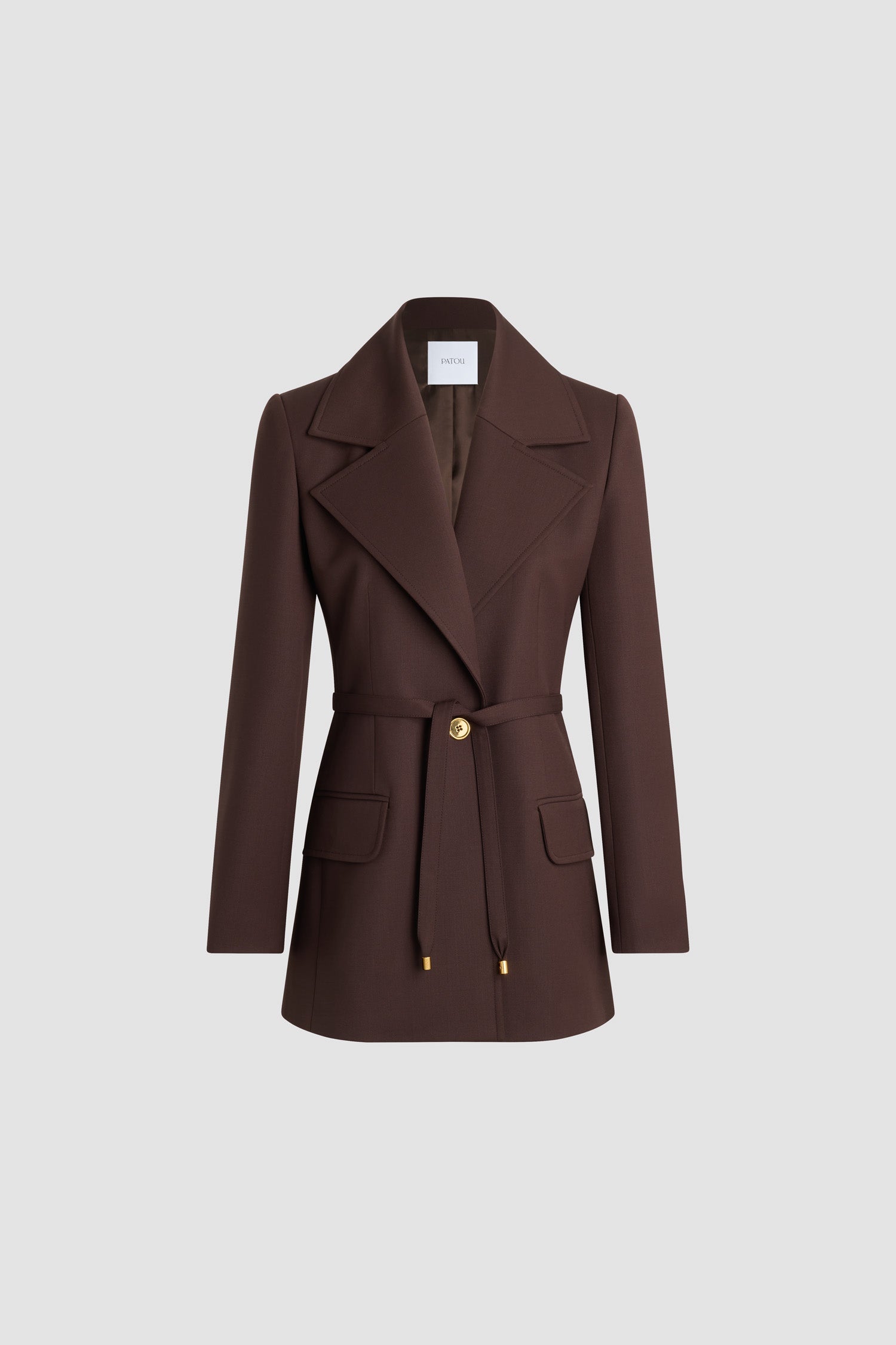 Patou JA0610103812L veste longue Smoked Ebony laine