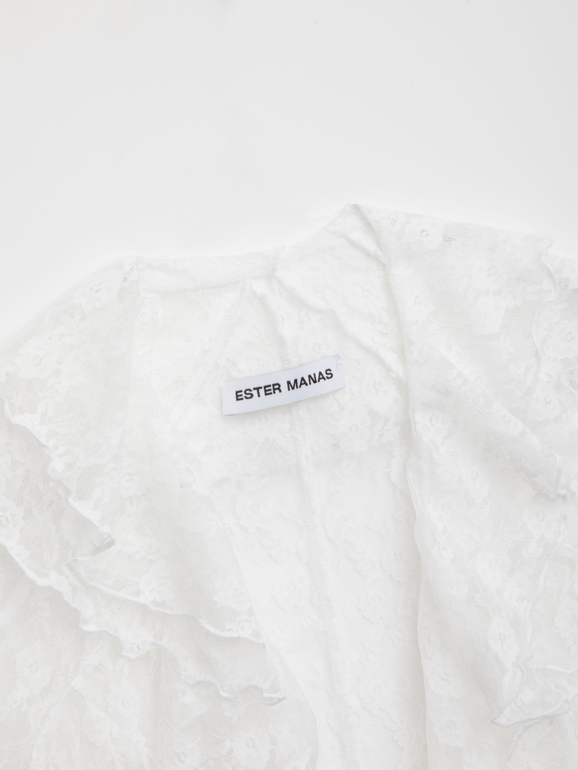 Ester Manas White Floral Boléro dentelle blanche à lacets
