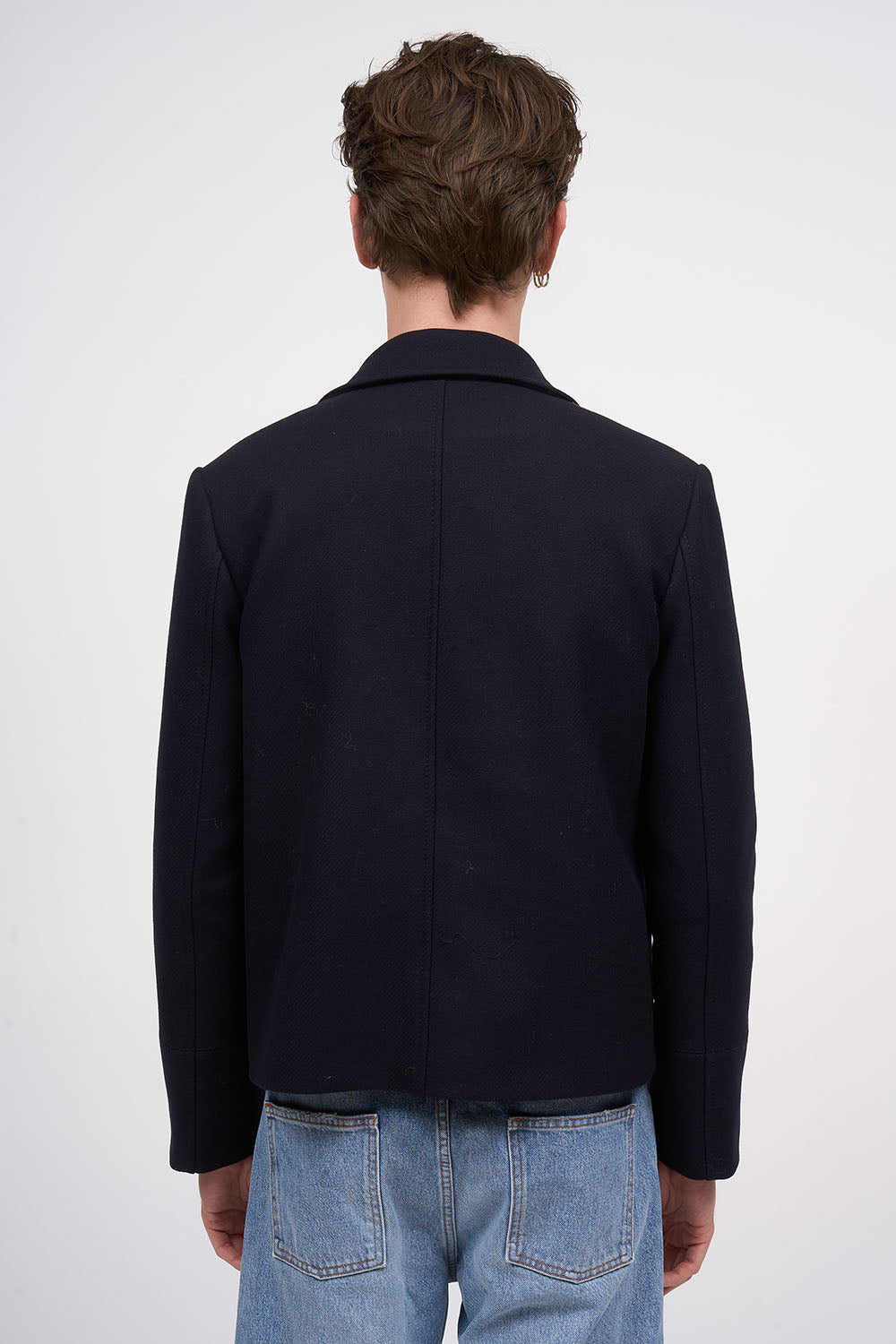 Paul & Joe Elizabeth veste laine bleu nuit coupe courte ajustée