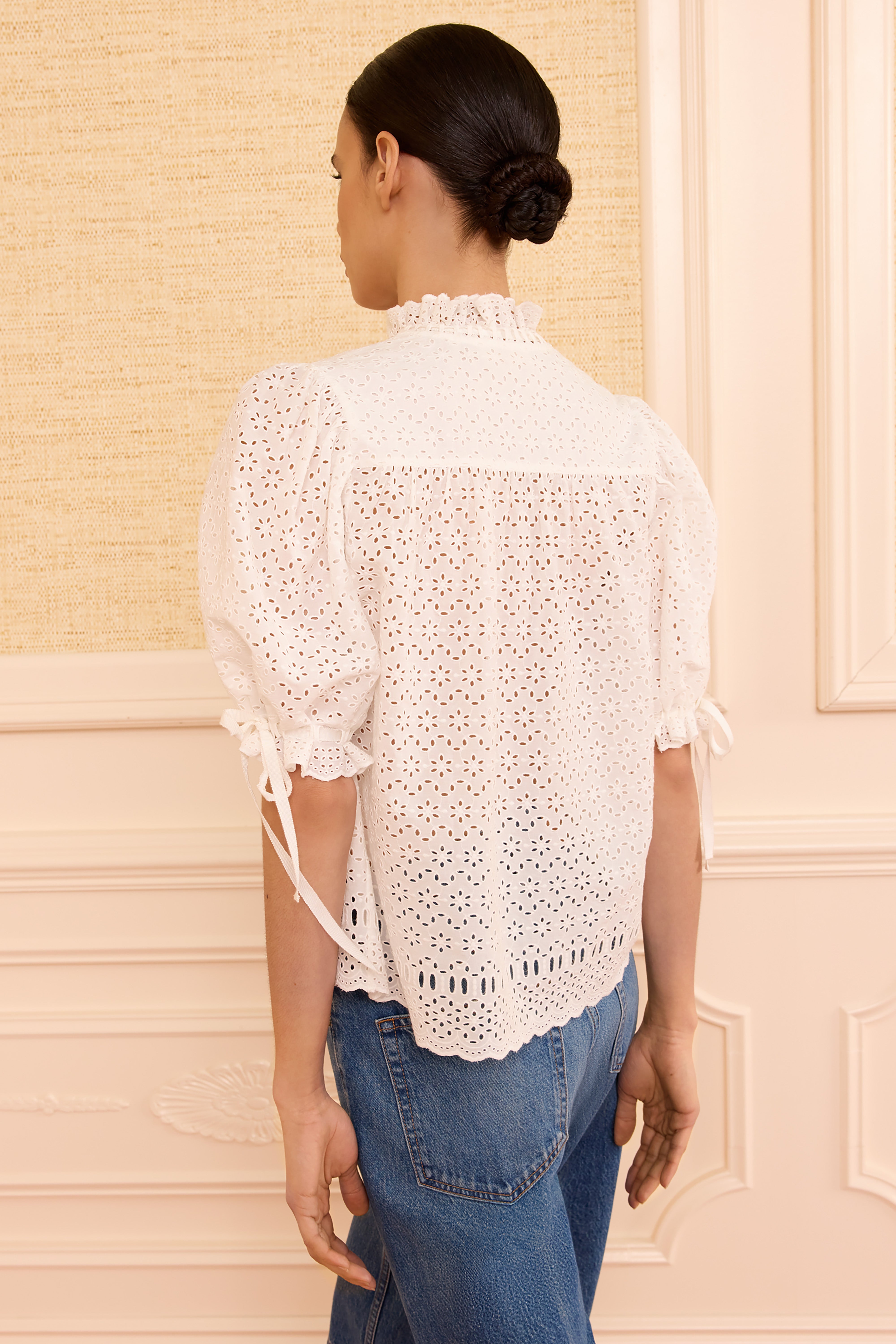Ulla Johnson Alouette PF260207 top coton Pristine blanc