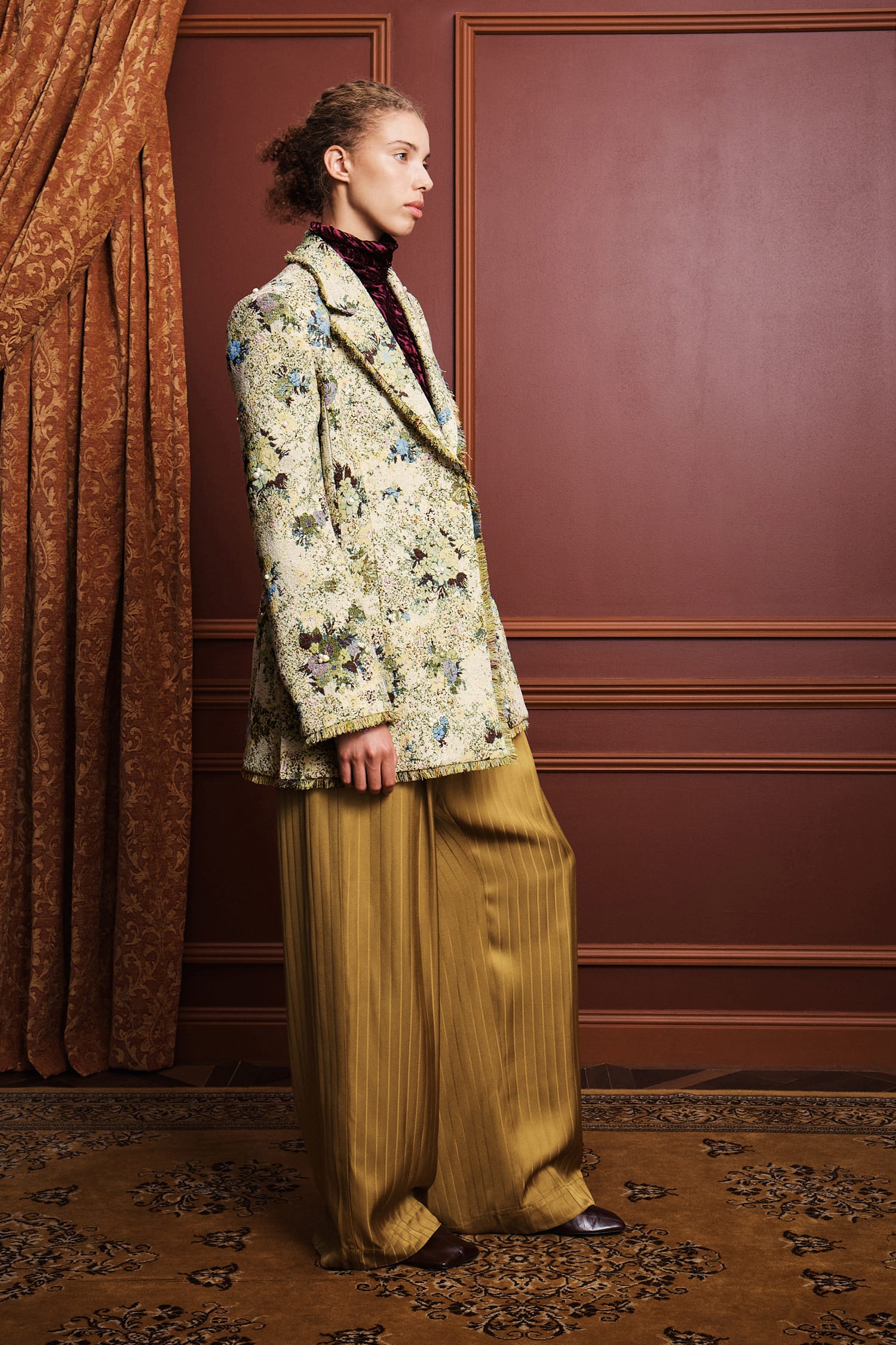 Alemais Whitney blazer jacquard perles franges