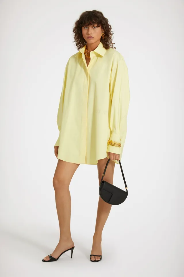 Patou DR086 robe chemise coton jaune Crocus