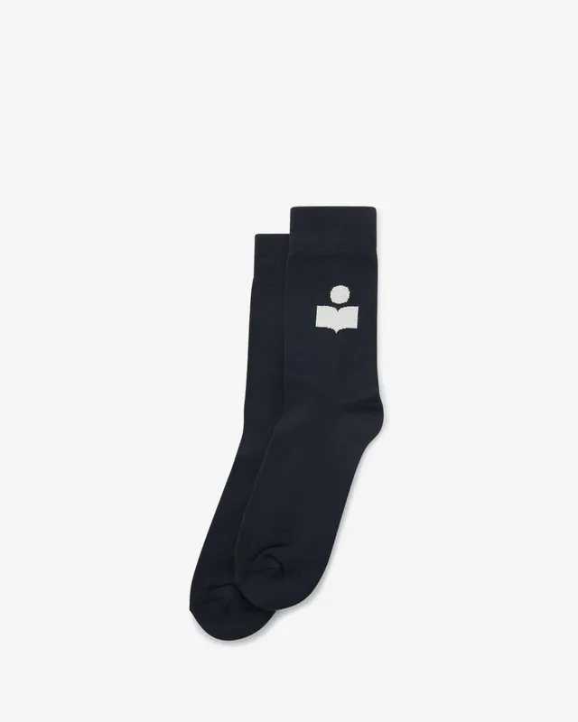 Isabel Marant Siloki chaussettes noir coton logo IM