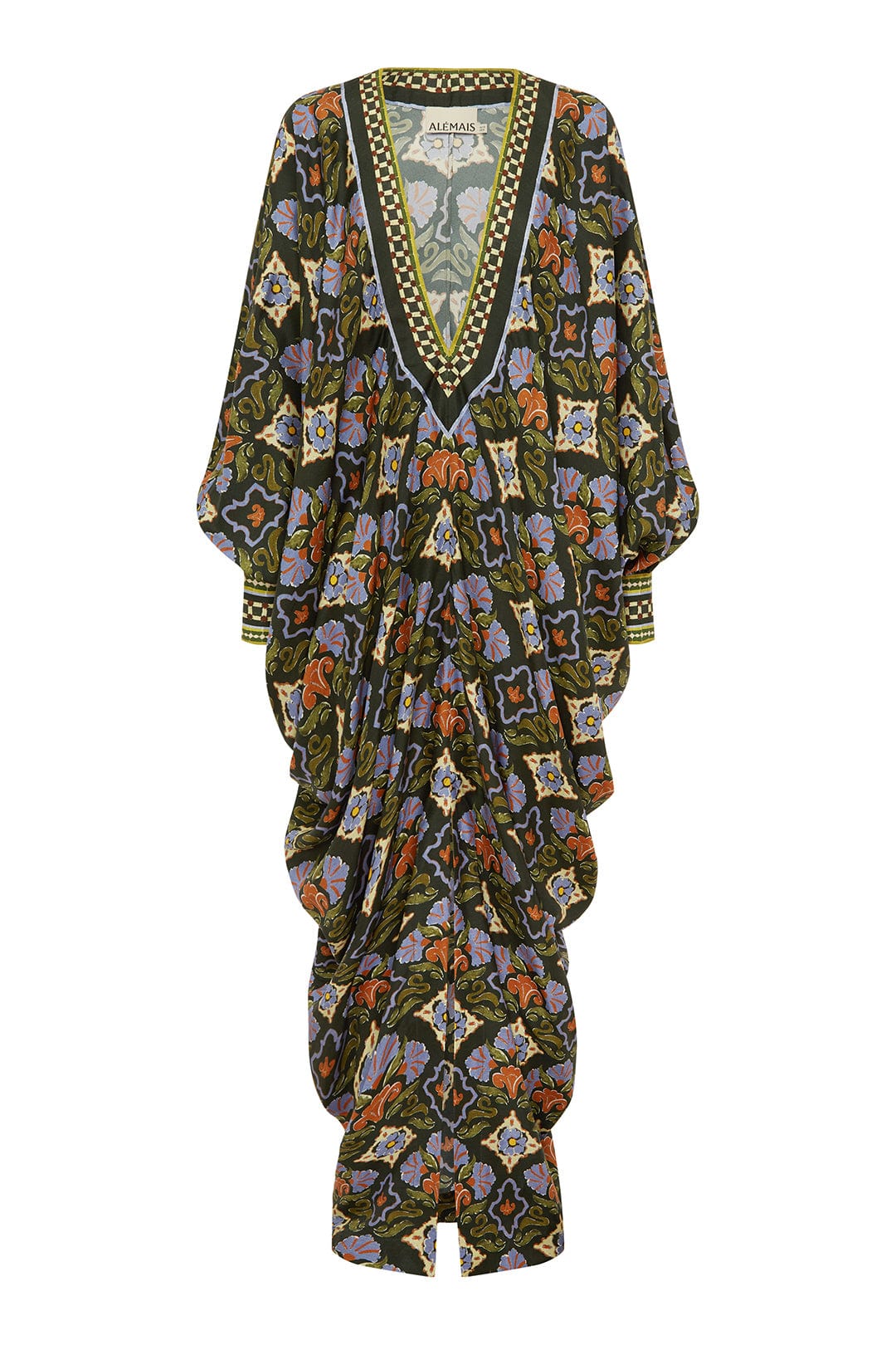 Alemäis Cece V Neck Silk Midi robe midi soie col V