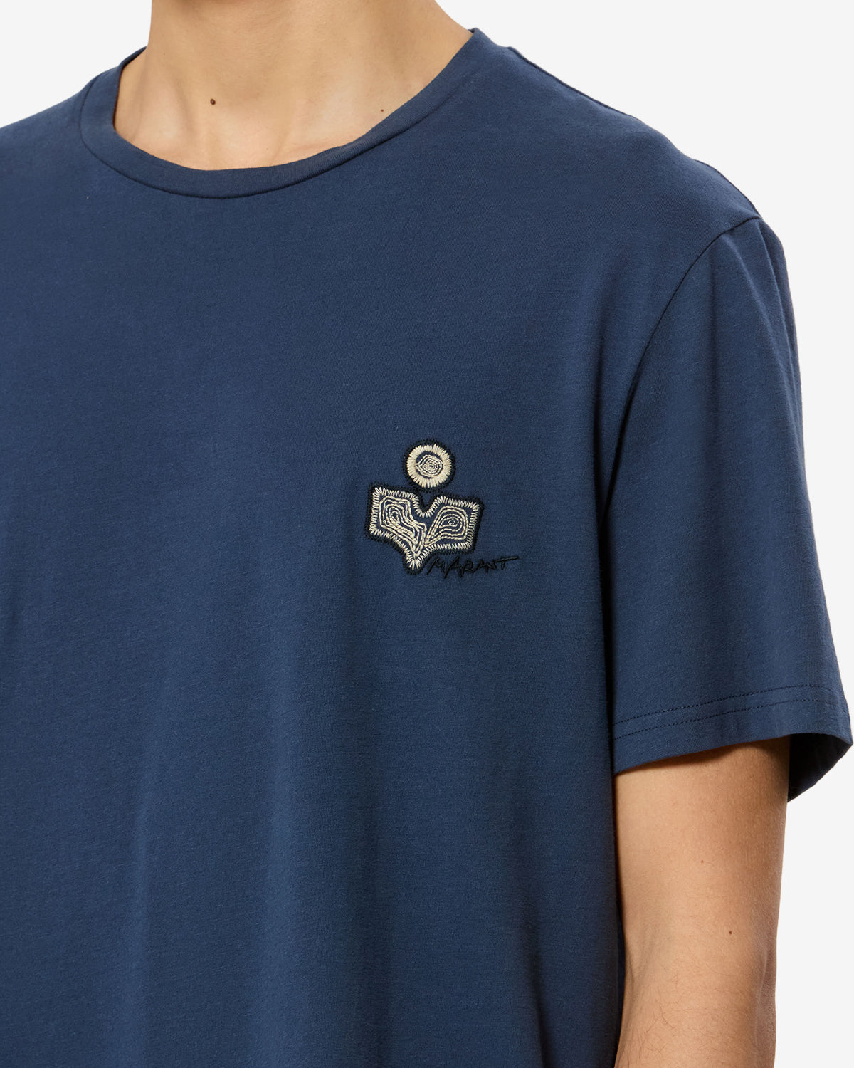 Isabel Marant Honoré t-shirt bleu marine coton logo brodé