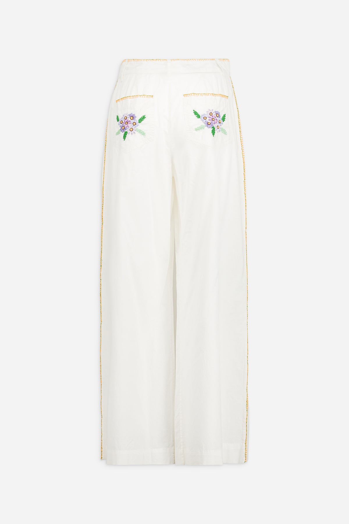 PAUL & JOE Tailoring BOUTONDOR pantalon popeline coton brodé