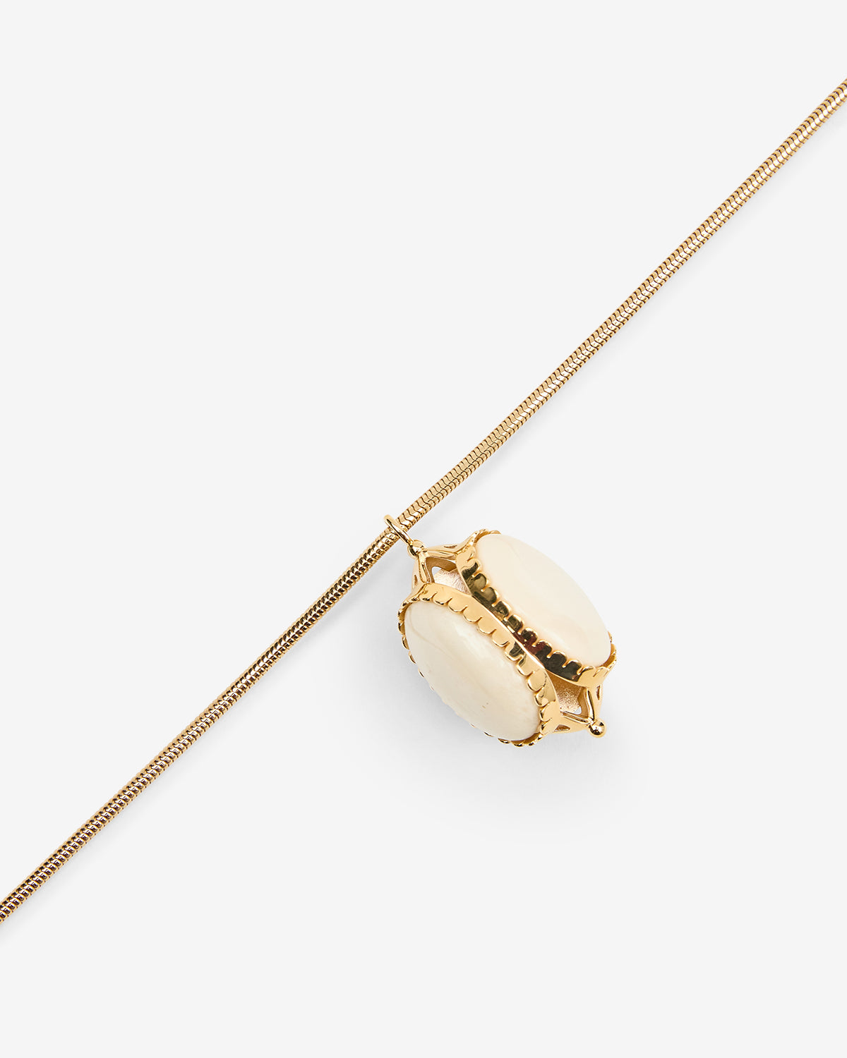 Isabel Marant Bijoux Hanae sautoir écru chaîne dorée pendentif