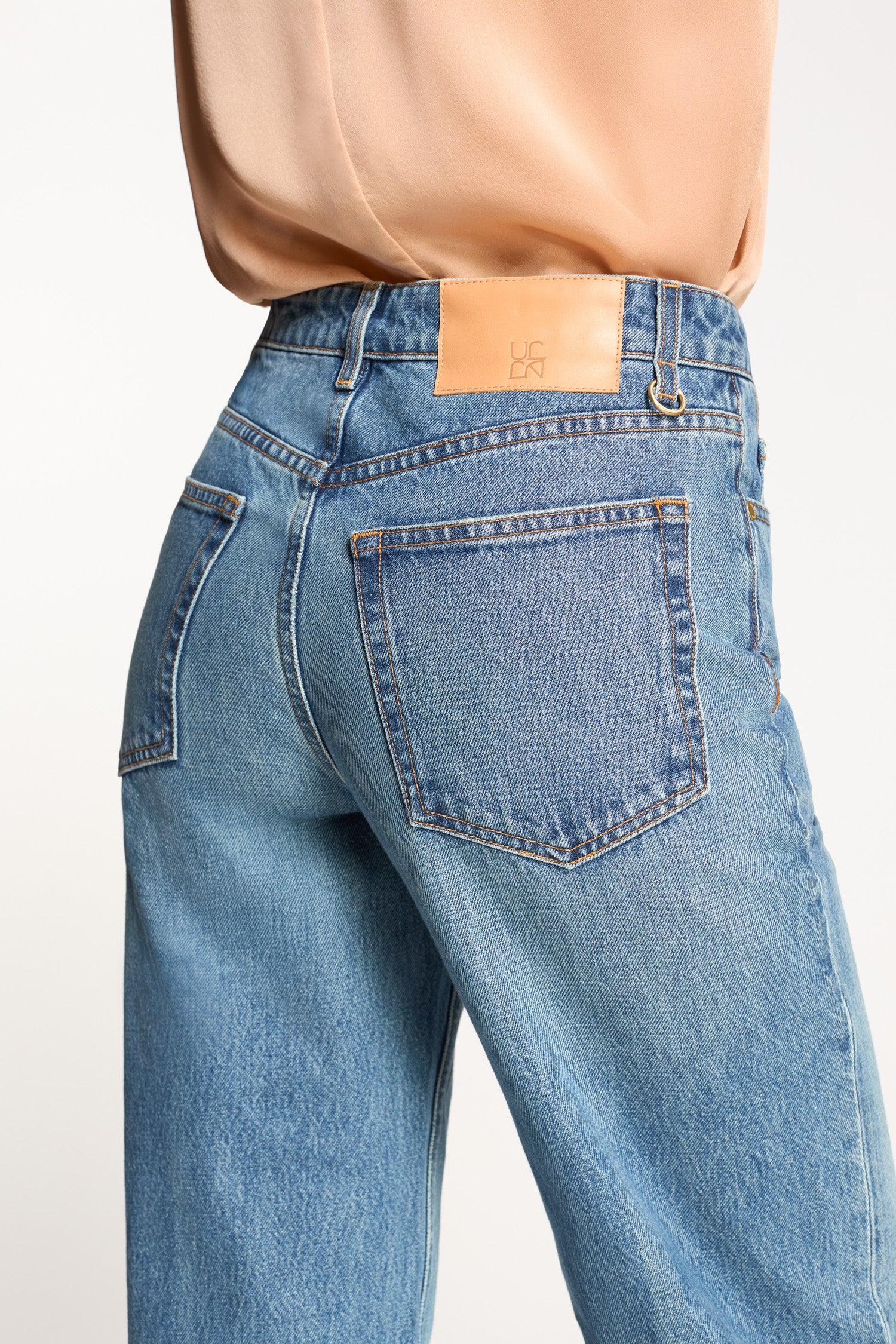 Ulla Johnson Denim Willow Jean jean large bleu Danube coton