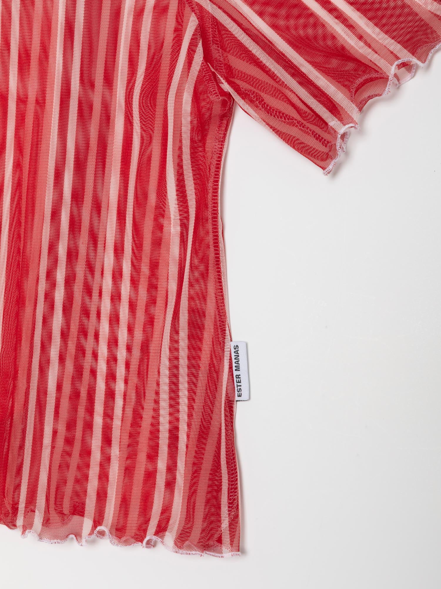 Ester Manas Easy haut Red Striped crop mesh