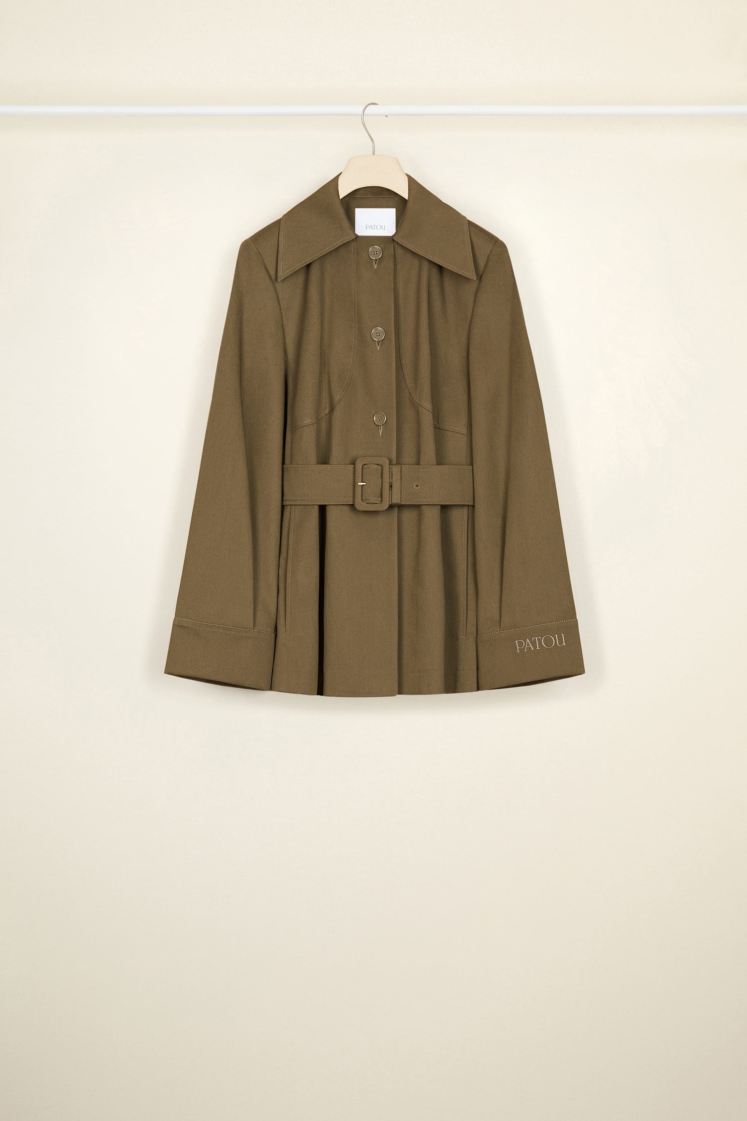 Patou P22JA0230074802B veste ceinturée coton bio bronze