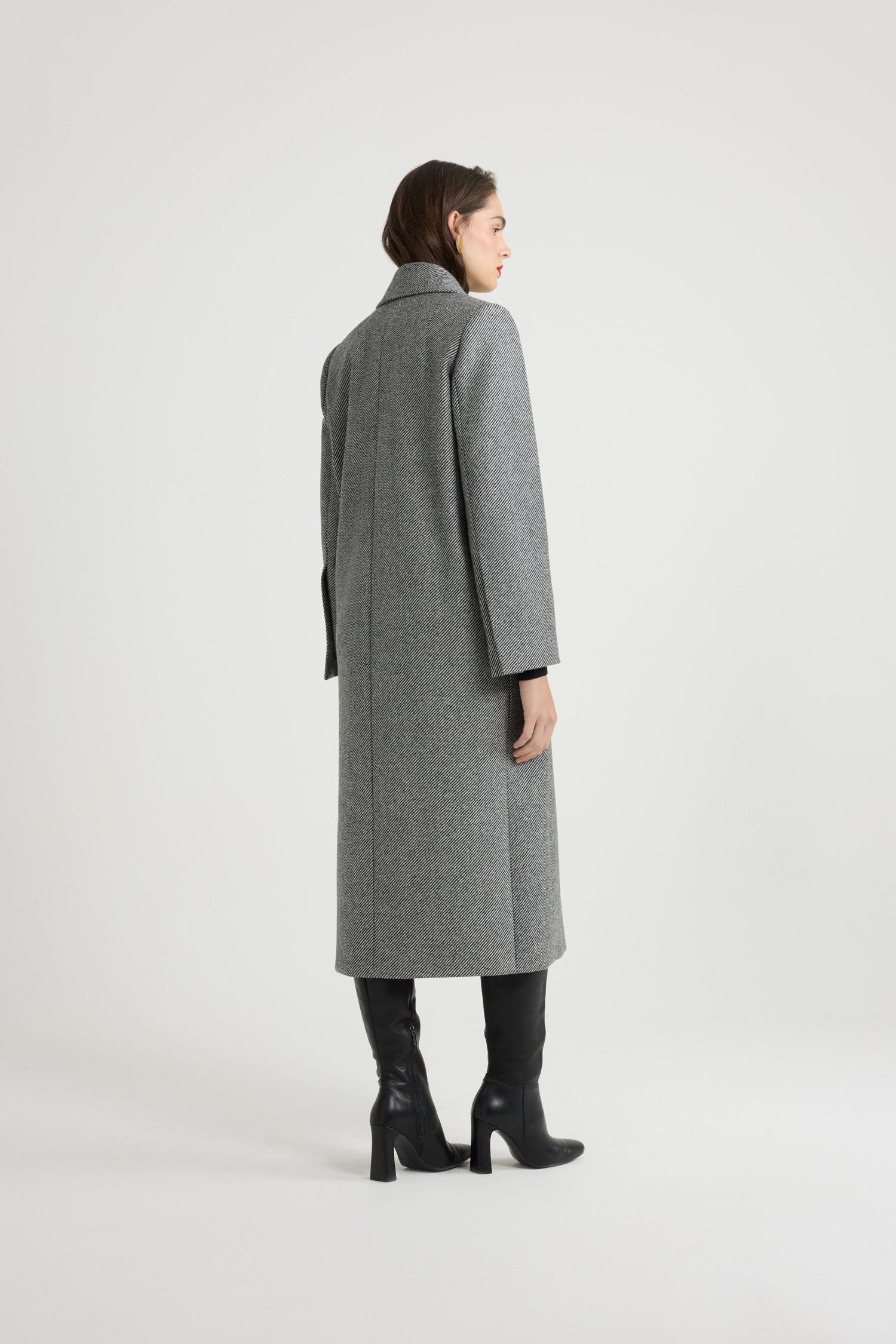 Patou CO017 manteau long laine Graphite gris