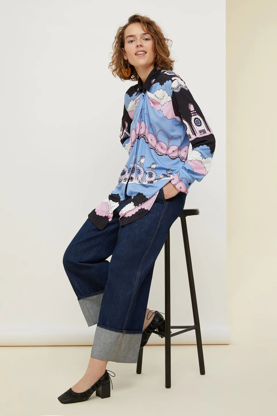 Patou BL003 blouse jersey Cloud Print 34-42