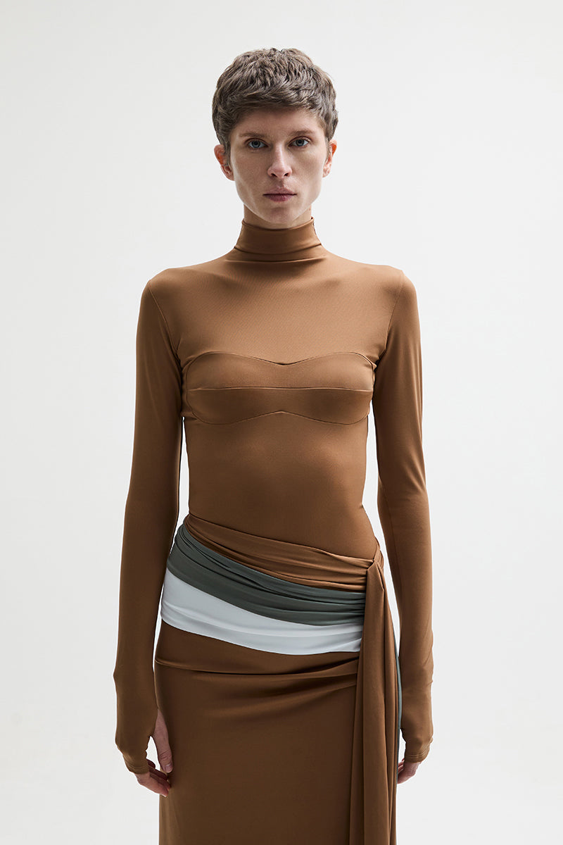 ATU Body Couture Starling body camel manches longues S