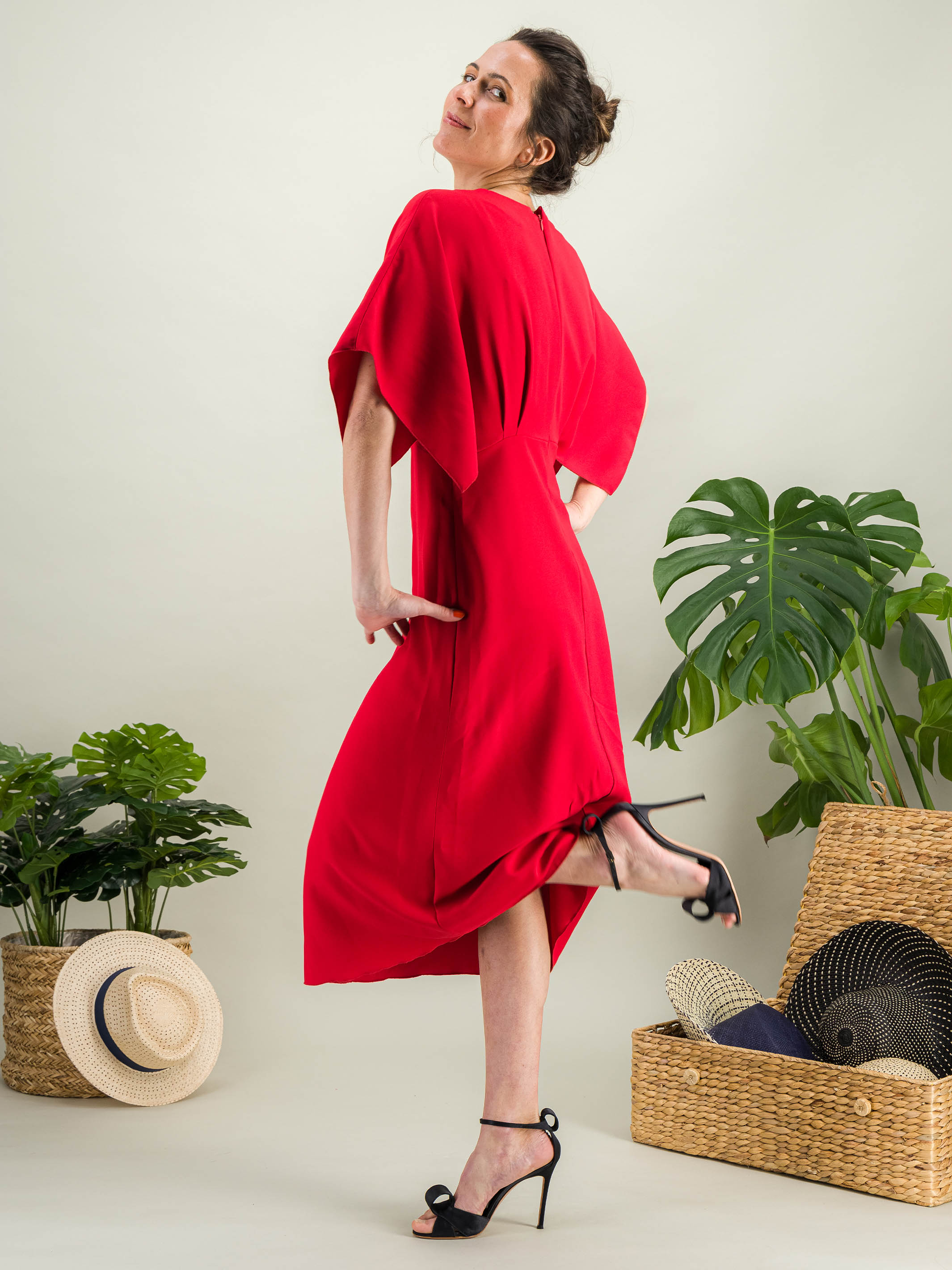 Anahide Saint André Alhambra robe cocktail viscose rouge 34
