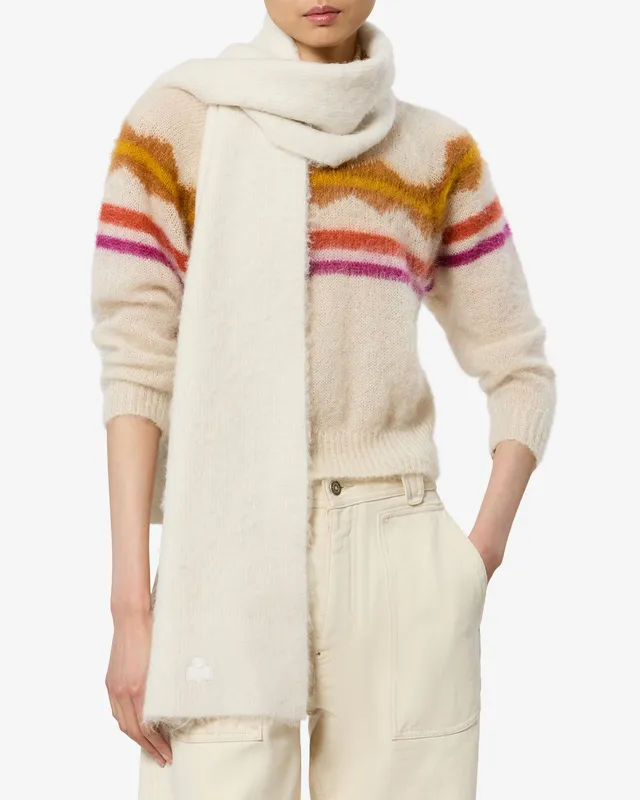 Isabel Marant Peliz EC032MFA écharpe écru alpaga 192 cm