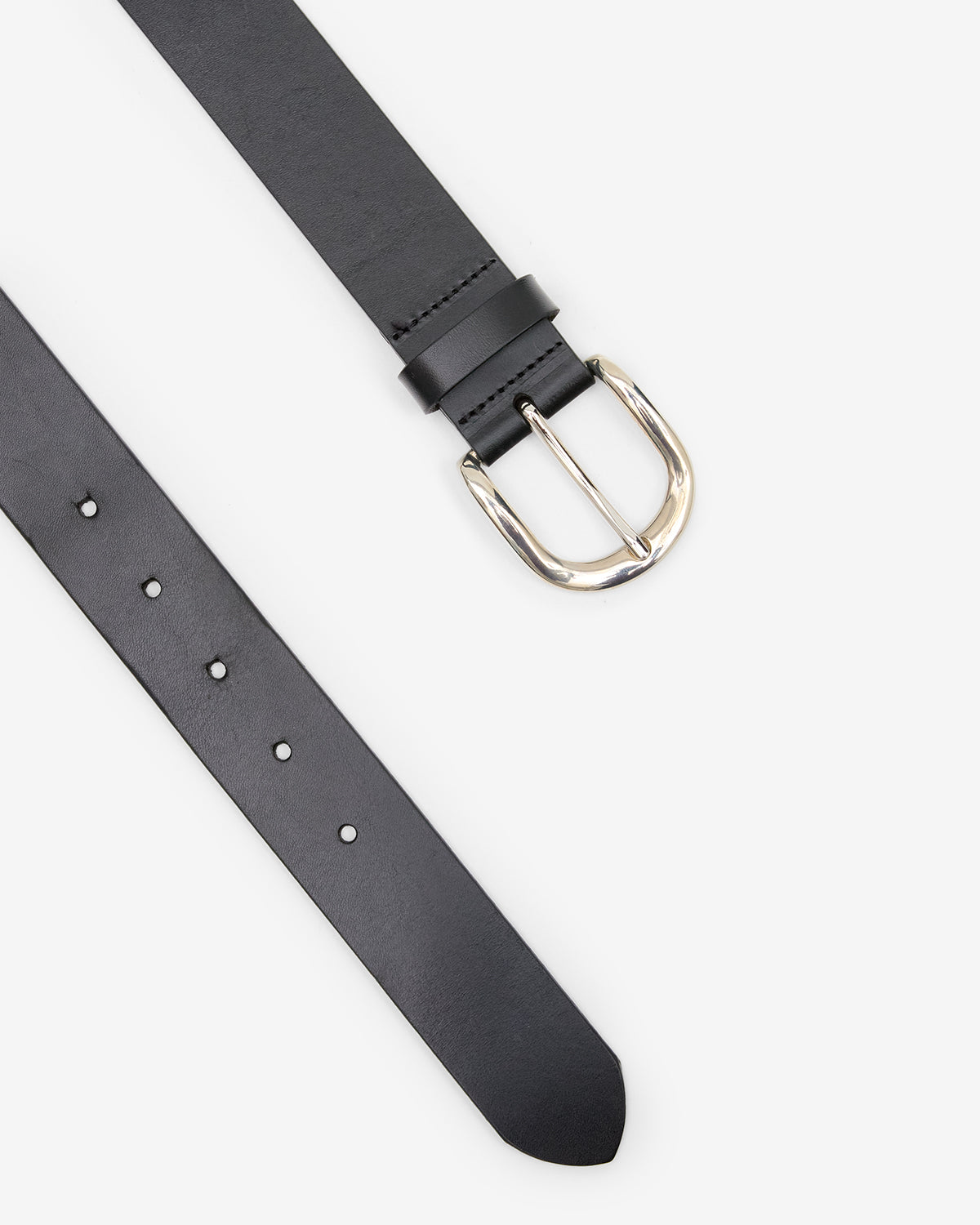 Isabel Marant Zaph ceinture cuir noir-argenté boucle