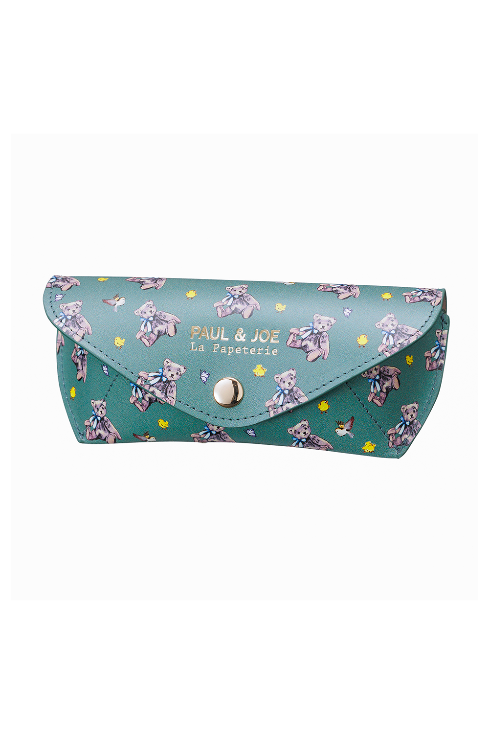 Paul & Joe étui lunettes vert motif oursons