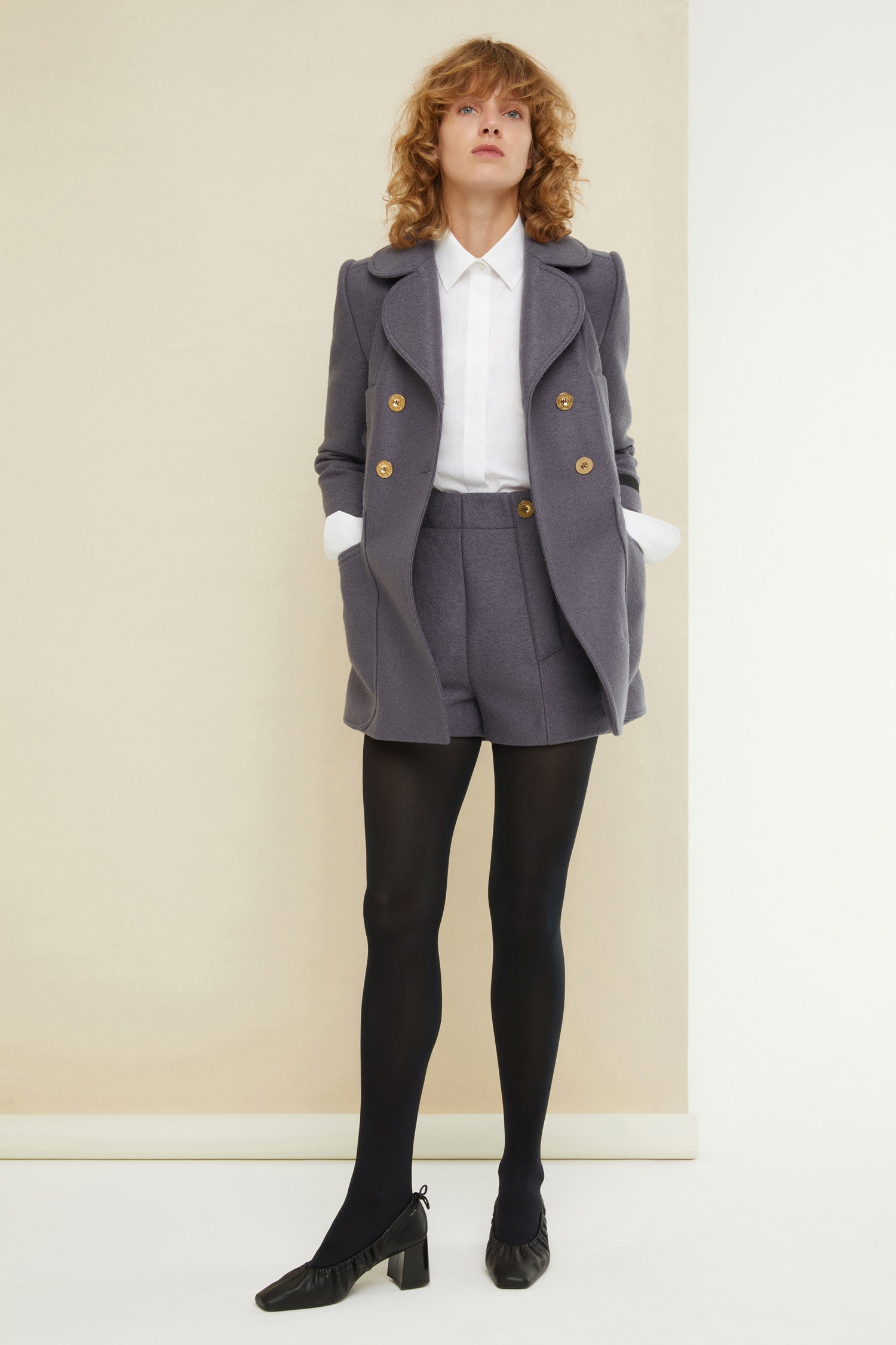 Patou JA012 veste laine croisée grise Storm