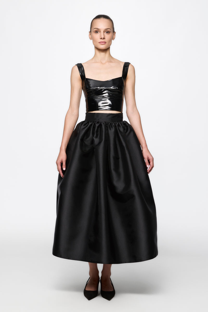 ATU Body Couture jupe midi taffetas noir taille S