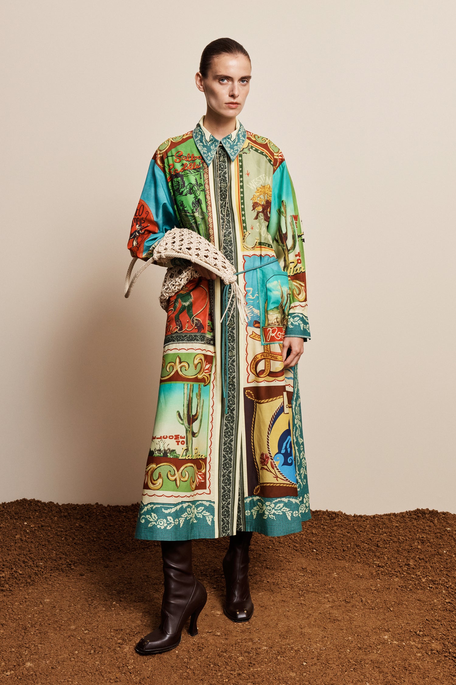 Alemaïs Ace Shirtdress Robe chemise midi imprimée