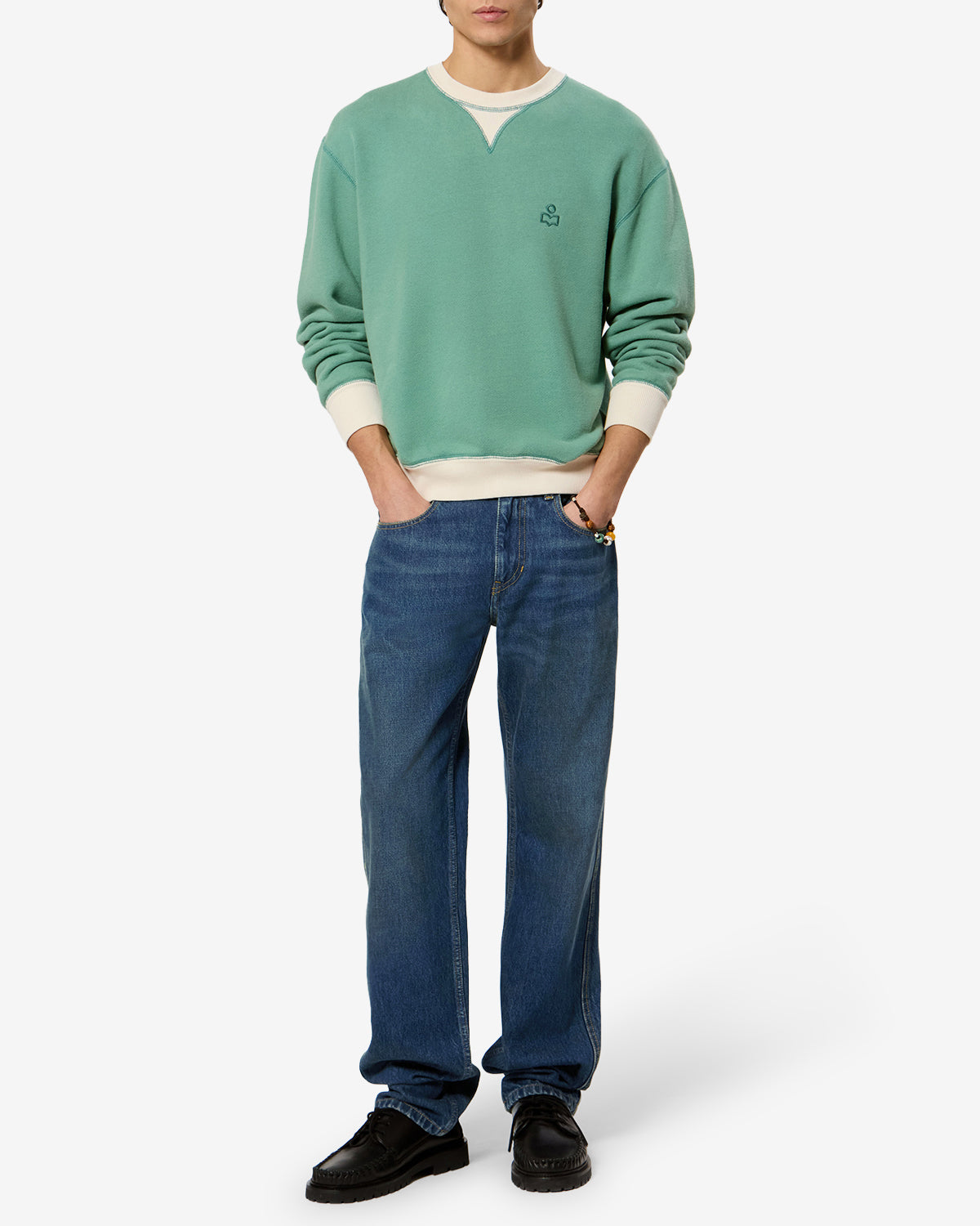 Isabel Marant Lewys PA0469HG jean droit bleu délavé