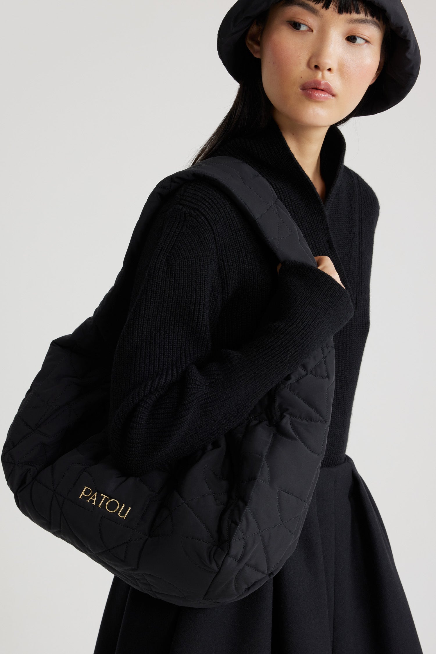 Patou Bags Le Biscuit large sac nylon noir TU