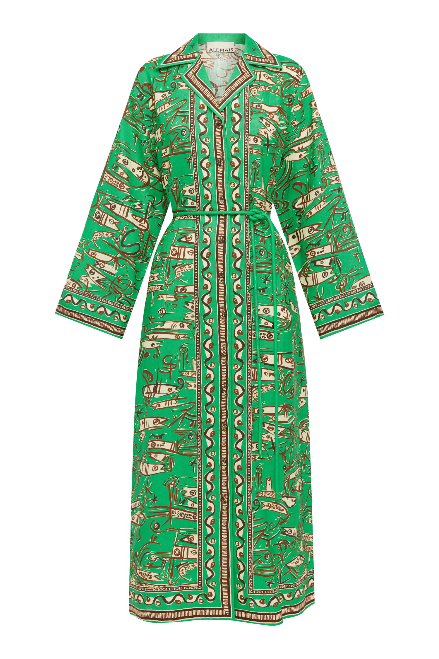 Alemäis Fish Sticks robe chemise midi lin poches