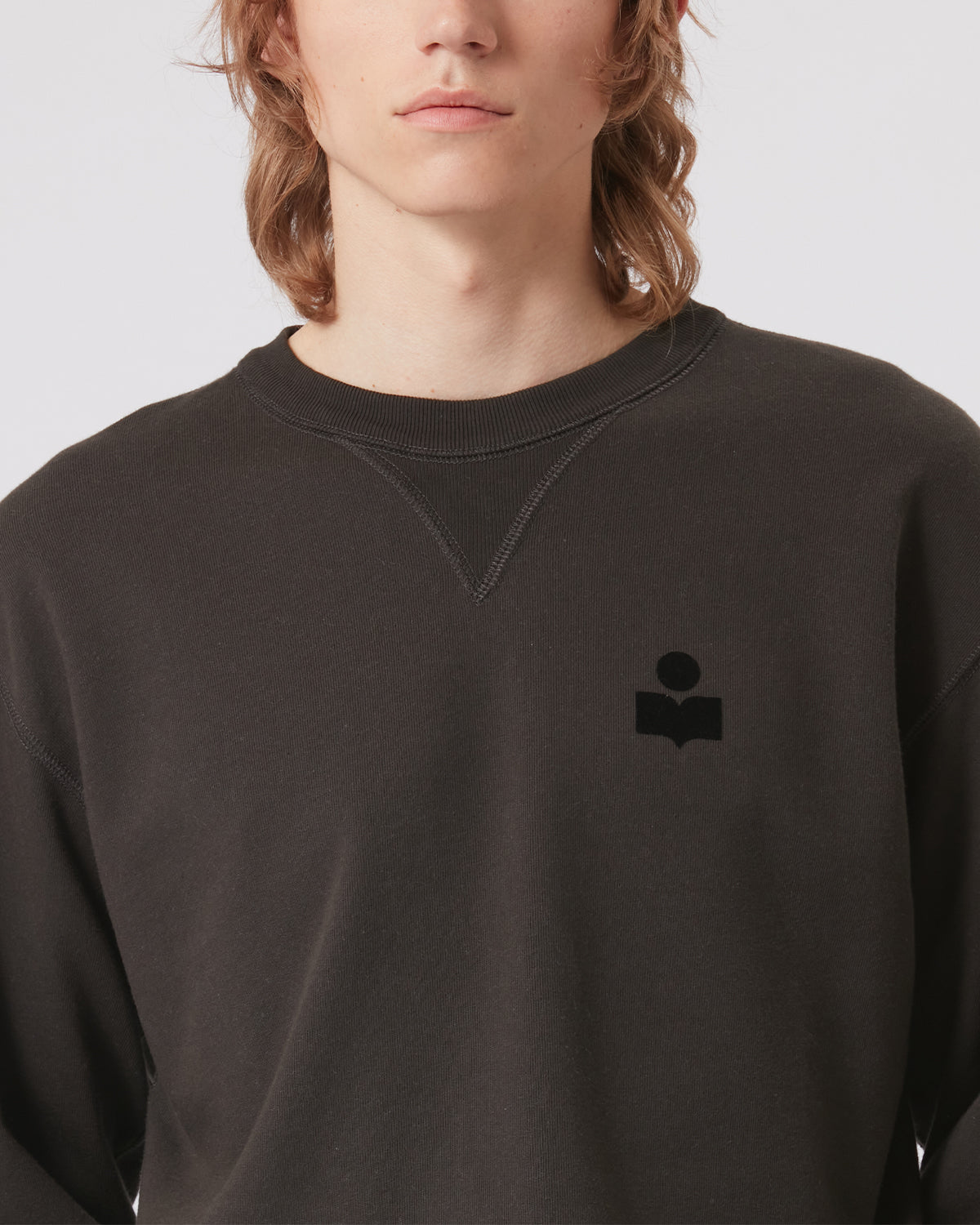 Isabel Marant Mike sweatshirt noir delave coton