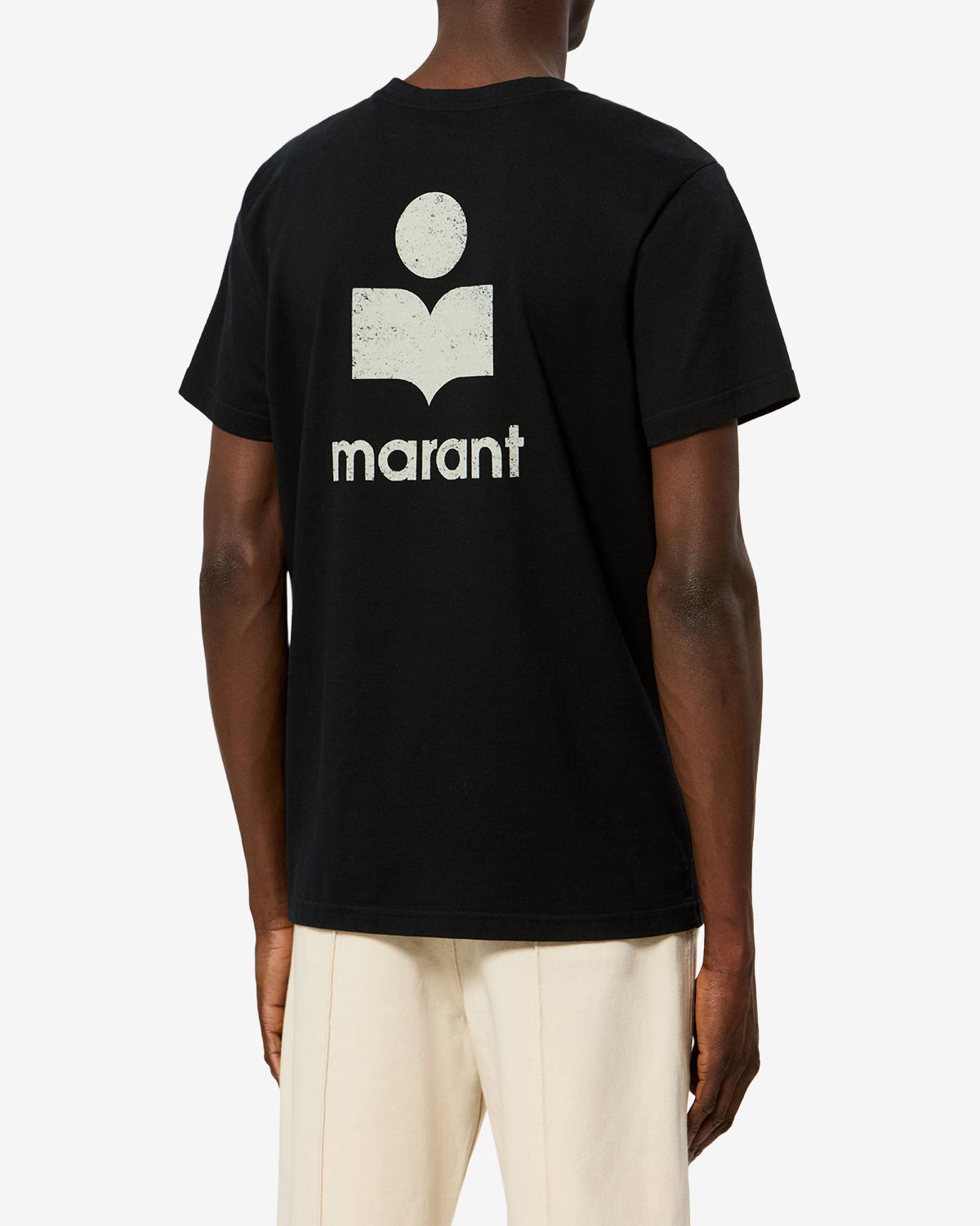 Isabel Marant Zafferh t-shirt noir ecru coton logo