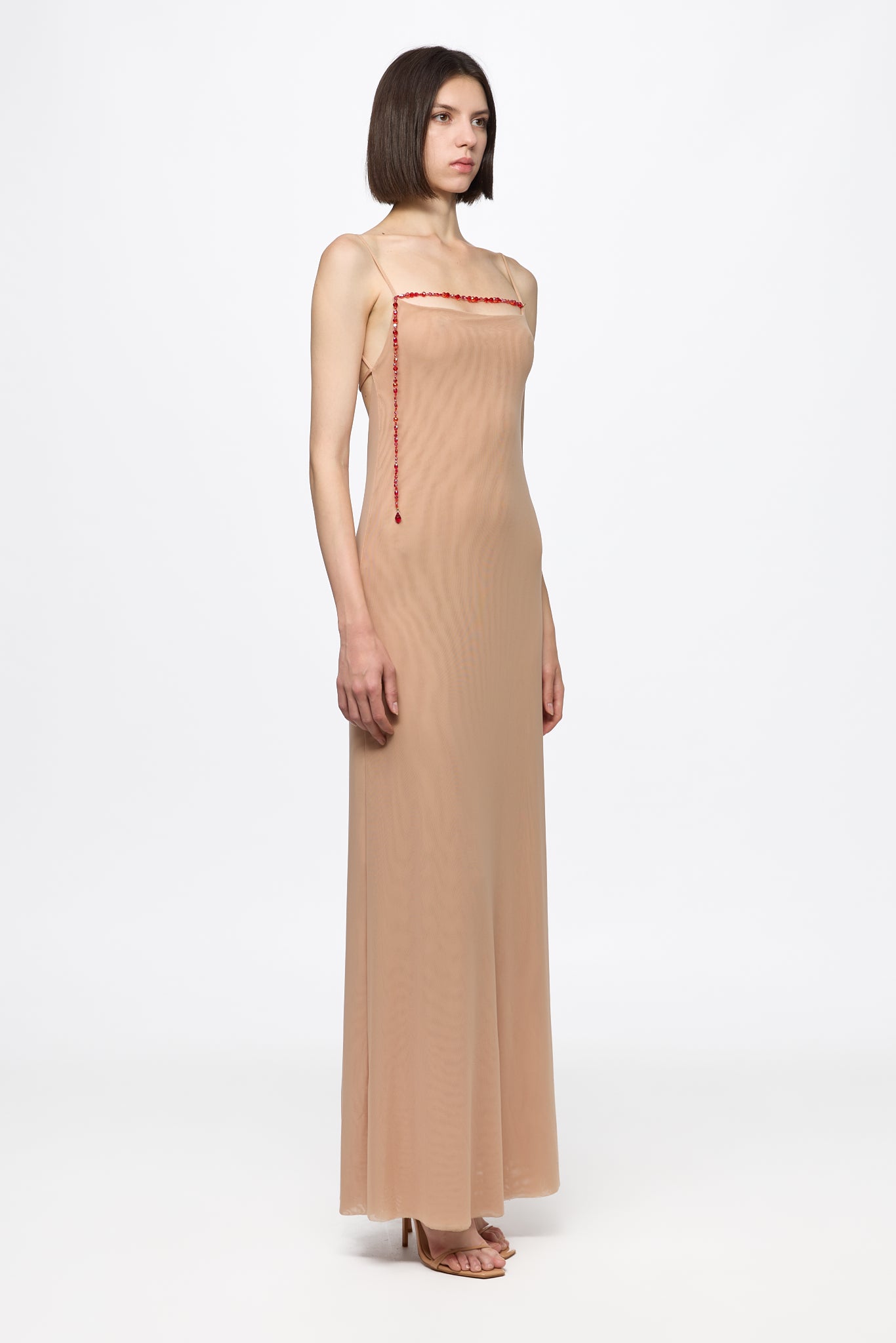 ATU Body Couture robe Tulle slip dress tulle cristal longue