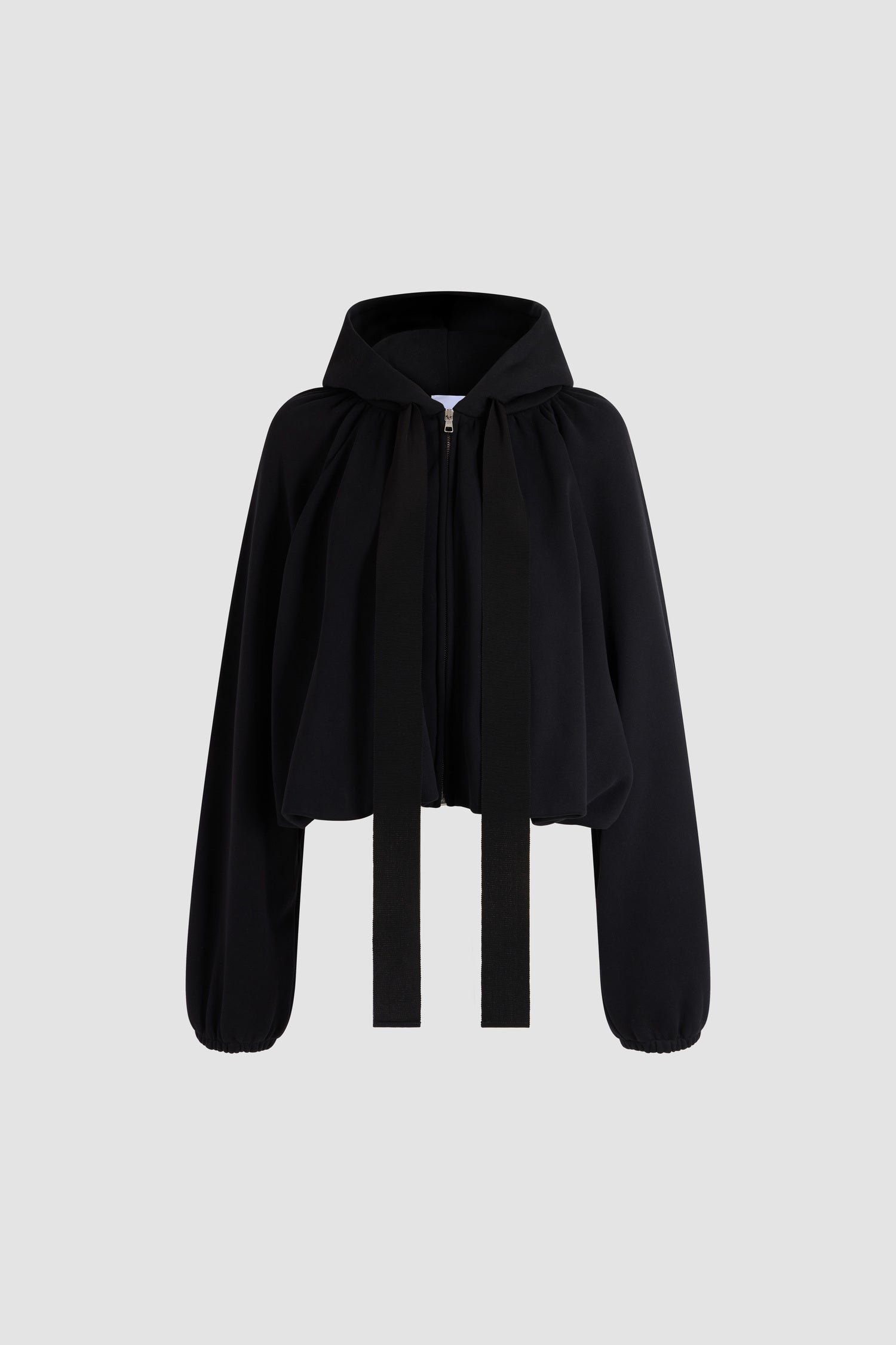 Patou JE266 hoodie zip noir coton bio volume