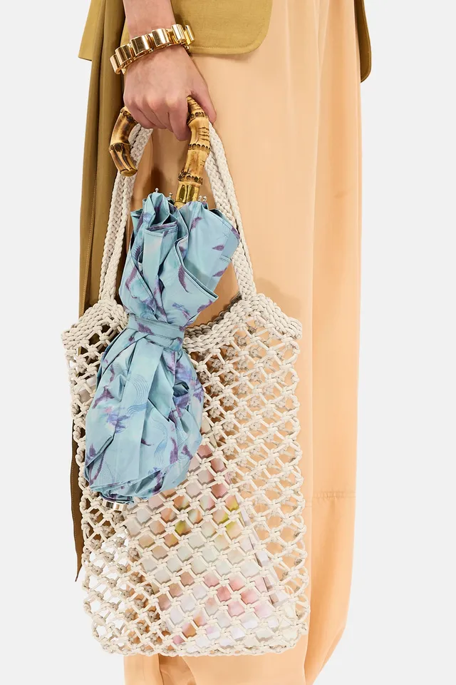 Ulla Johnson sac tote cuir Macrame Cowrie tressé